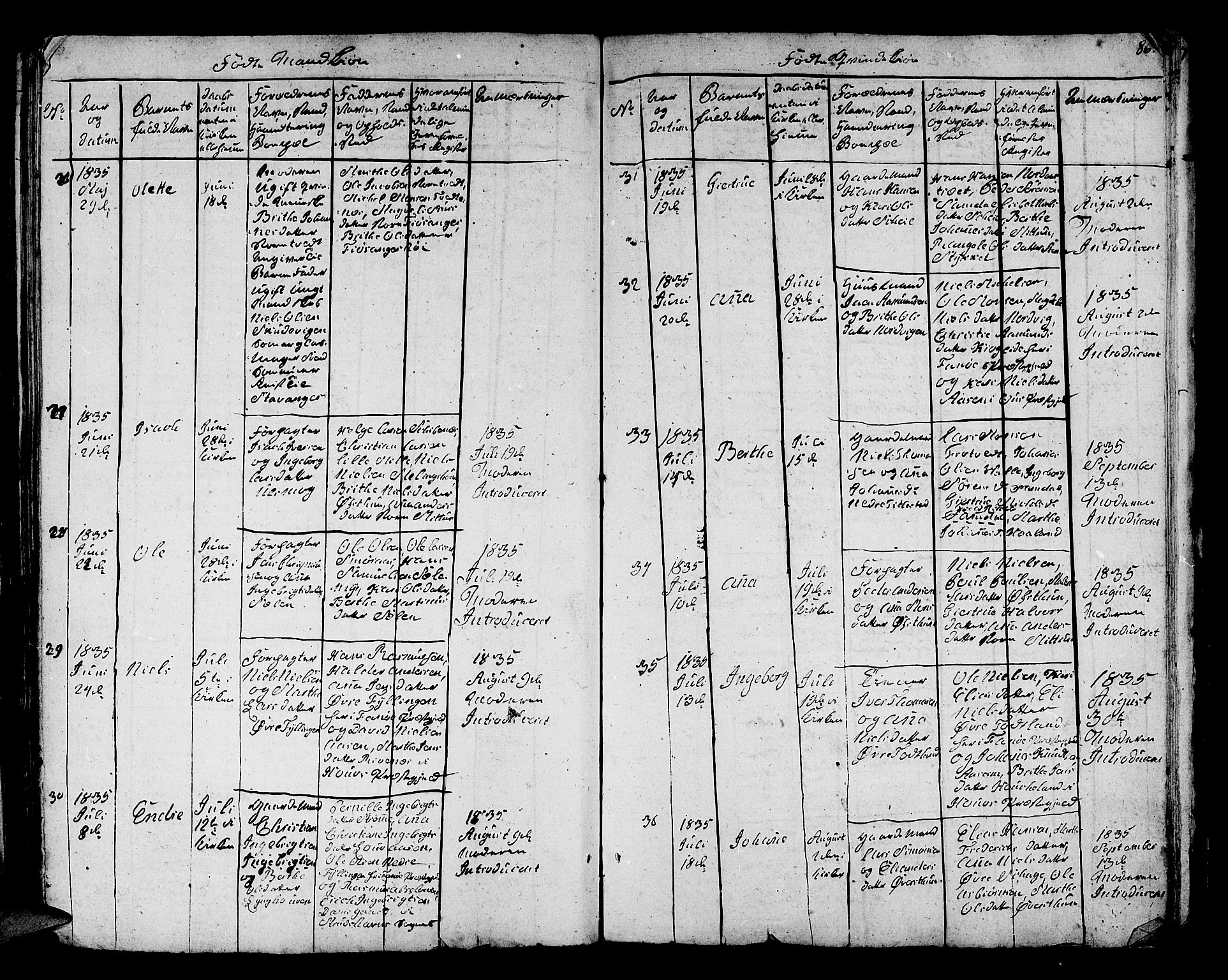 Fana Sokneprestembete, AV/SAB-A-75101/H/Hab/Habc/L0001: Parish register (copy) no. C 1, 1824-1837, p. 86