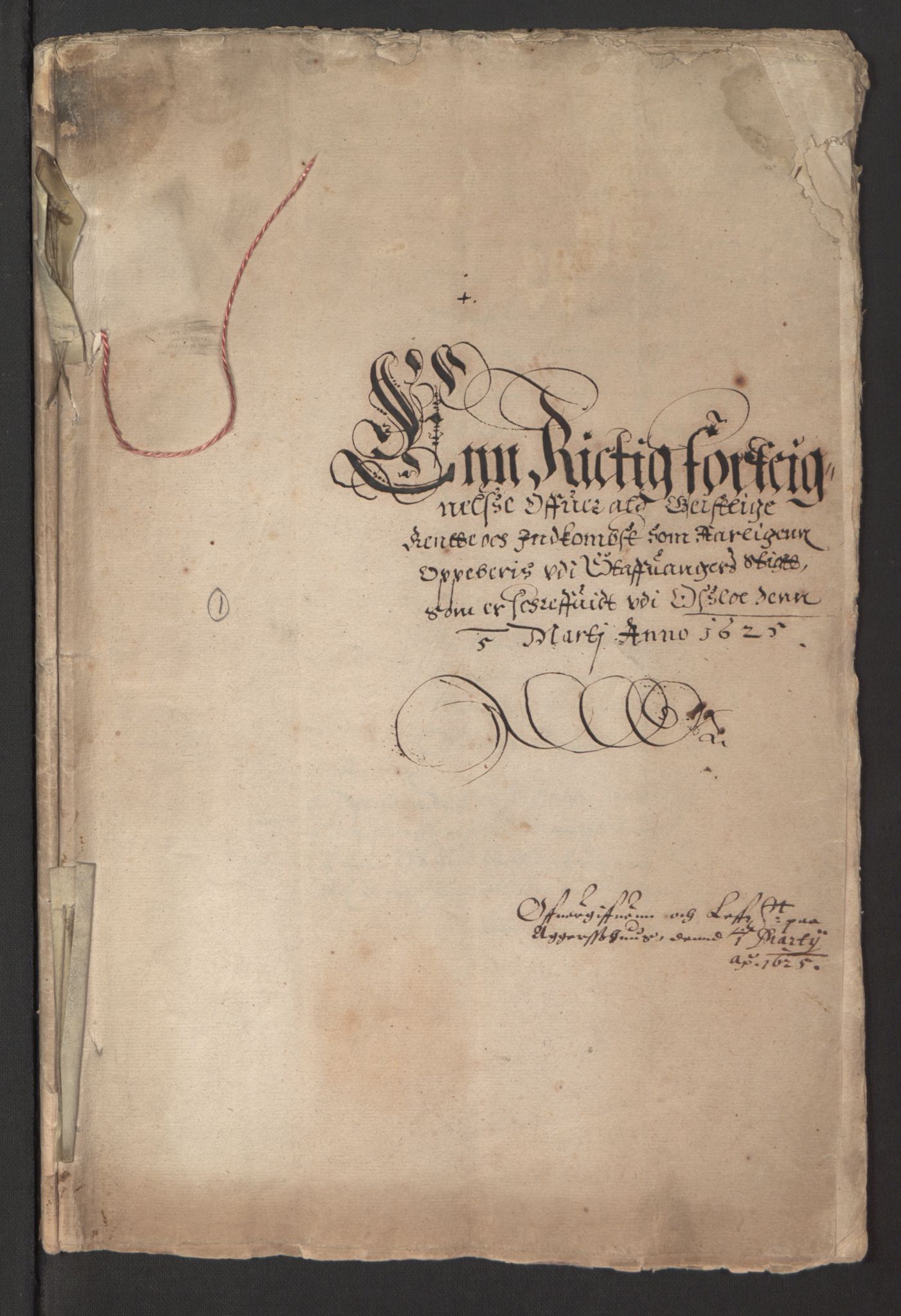 Stattholderembetet 1572-1771, AV/RA-EA-2870/Ek/L0014/0002: Jordebøker til utlikning av rosstjeneste 1624-1626: / Kirke- og prestebolsinntekter i Stavanger bispedømme, 1625, p. 2