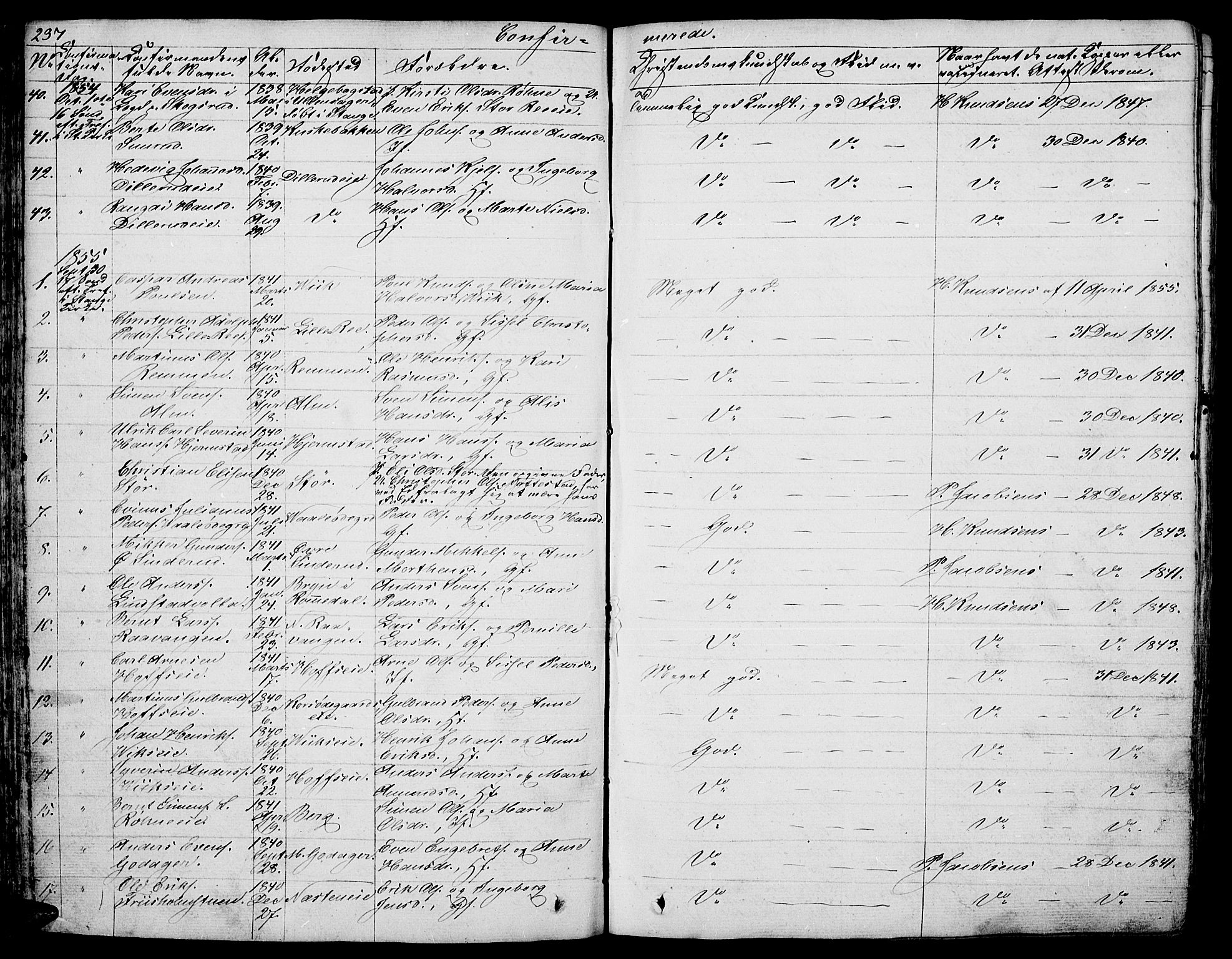 Stange prestekontor, SAH/PREST-002/L/L0003: Parish register (copy) no. 3, 1840-1864, p. 237