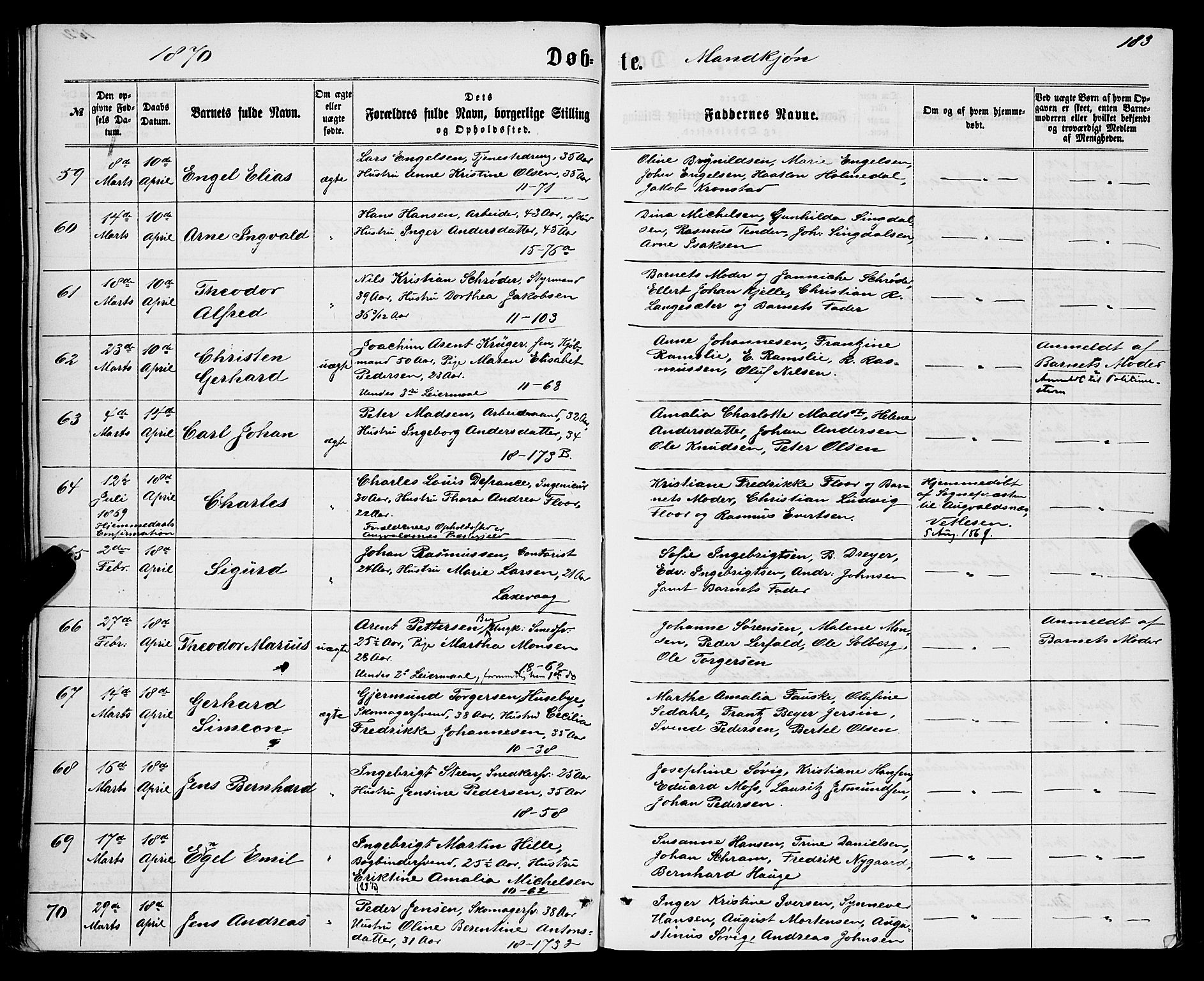 Domkirken sokneprestembete, SAB/A-74801/H/Haa/L0021: Parish register (official) no. B 4, 1859-1871, p. 183