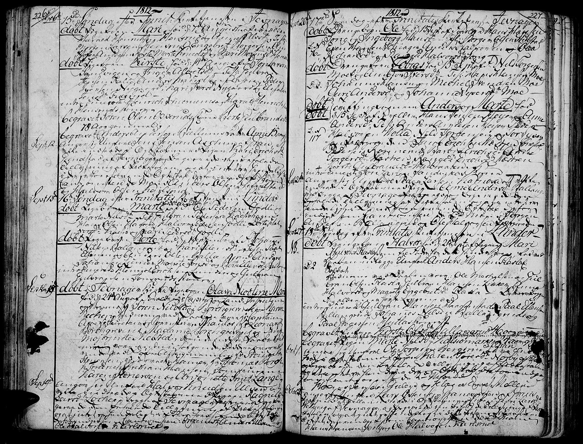 Jevnaker prestekontor, AV/SAH-PREST-116/H/Ha/Haa/L0004: Parish register (official) no. 4, 1800-1861, p. 226-227