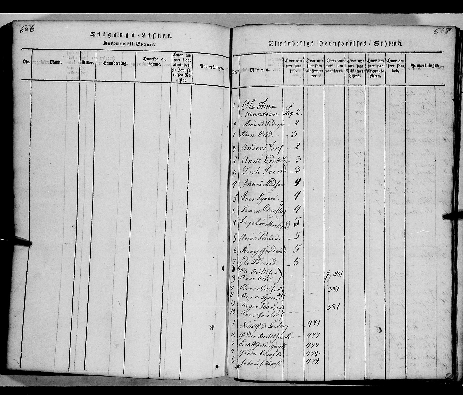 Gausdal prestekontor, SAH/PREST-090/H/Ha/Hab/L0002: Parish register (copy) no. 2, 1818-1874, p. 666-667
