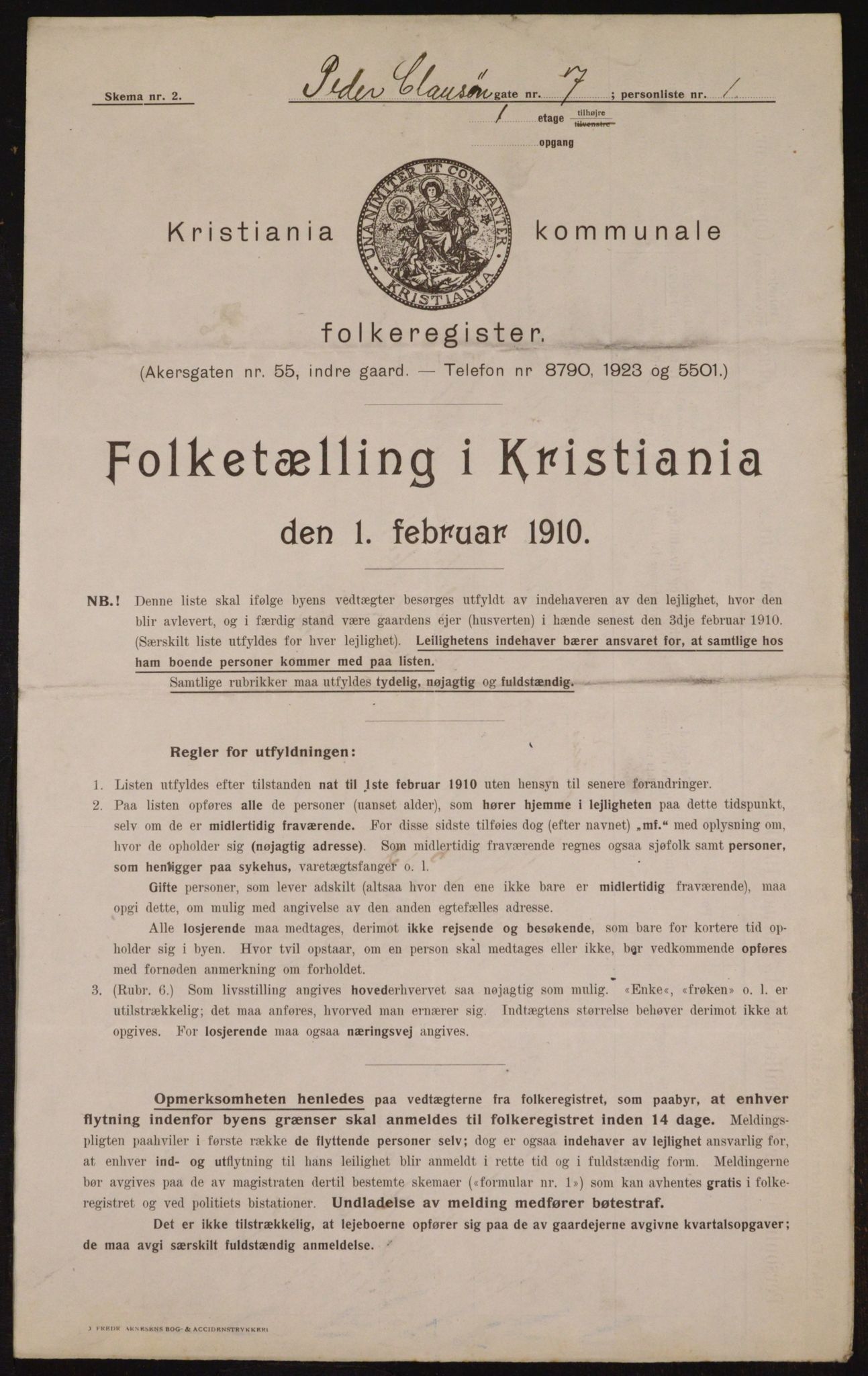 OBA, Municipal Census 1910 for Kristiania, 1910, p. 75706