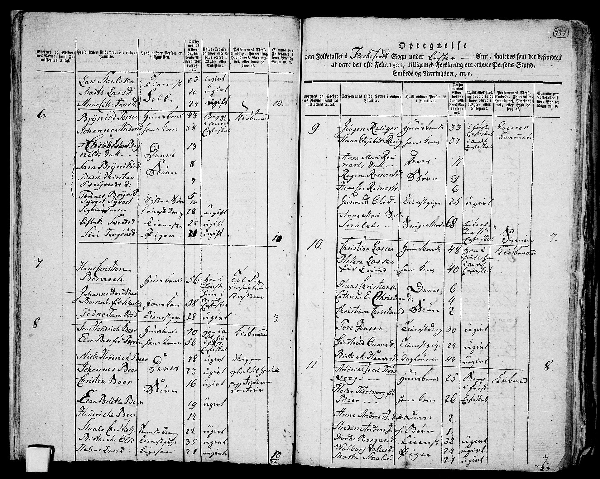 RA, 1801 census for 1112P Lund, 1801, p. 446b-447a