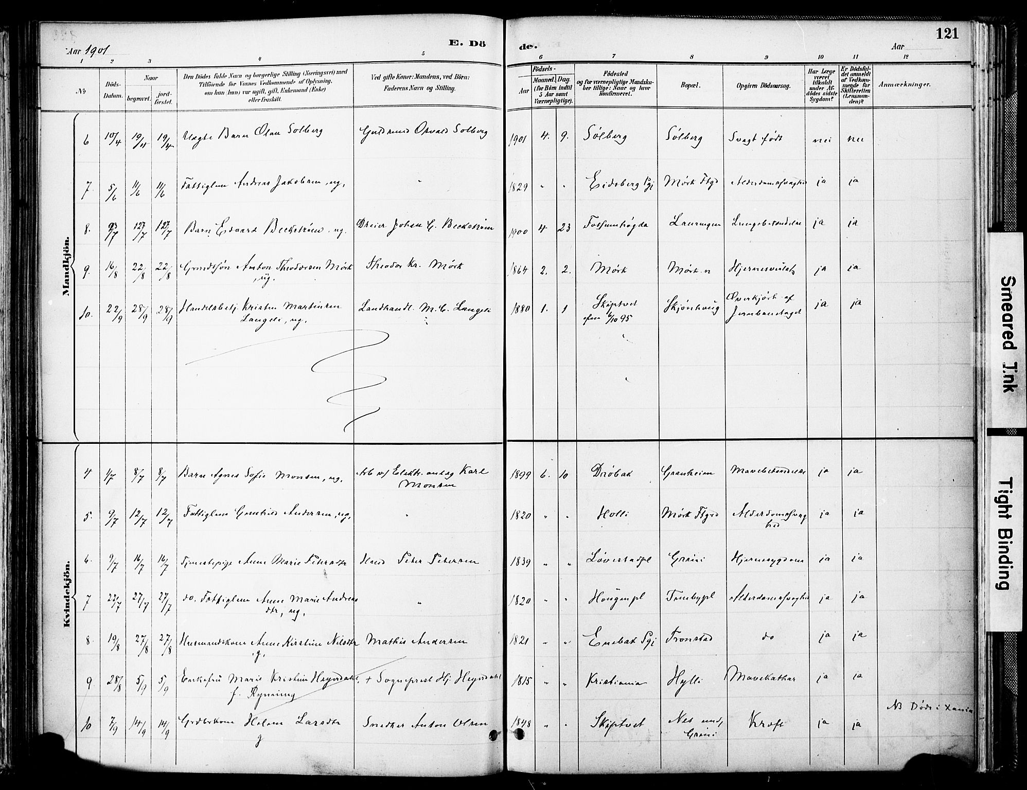 Spydeberg prestekontor Kirkebøker, AV/SAO-A-10924/F/Fa/L0008: Parish register (official) no. I 8, 1886-1900, p. 121