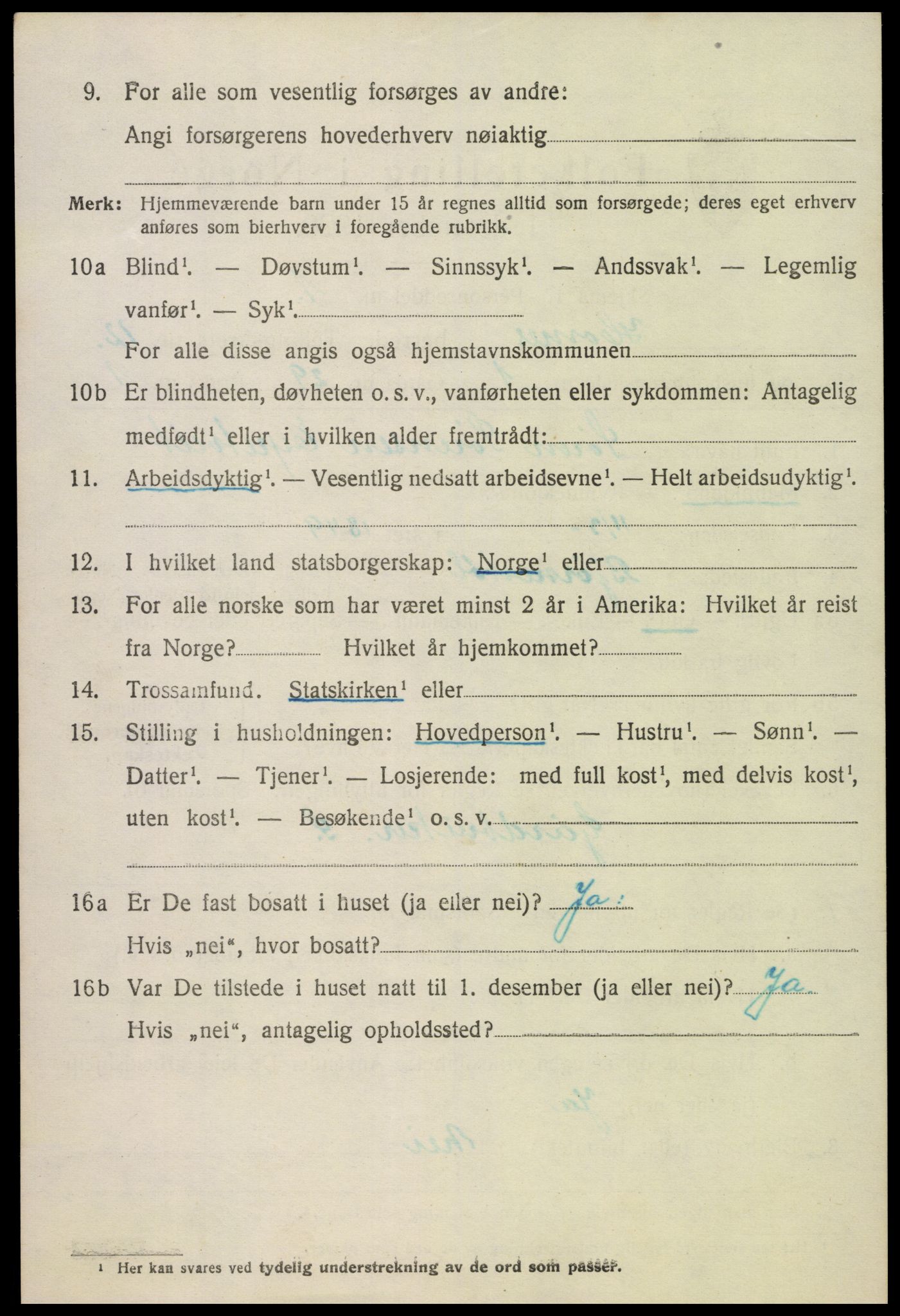 SAK, 1920 census for Hornnes, 1920, p. 2878