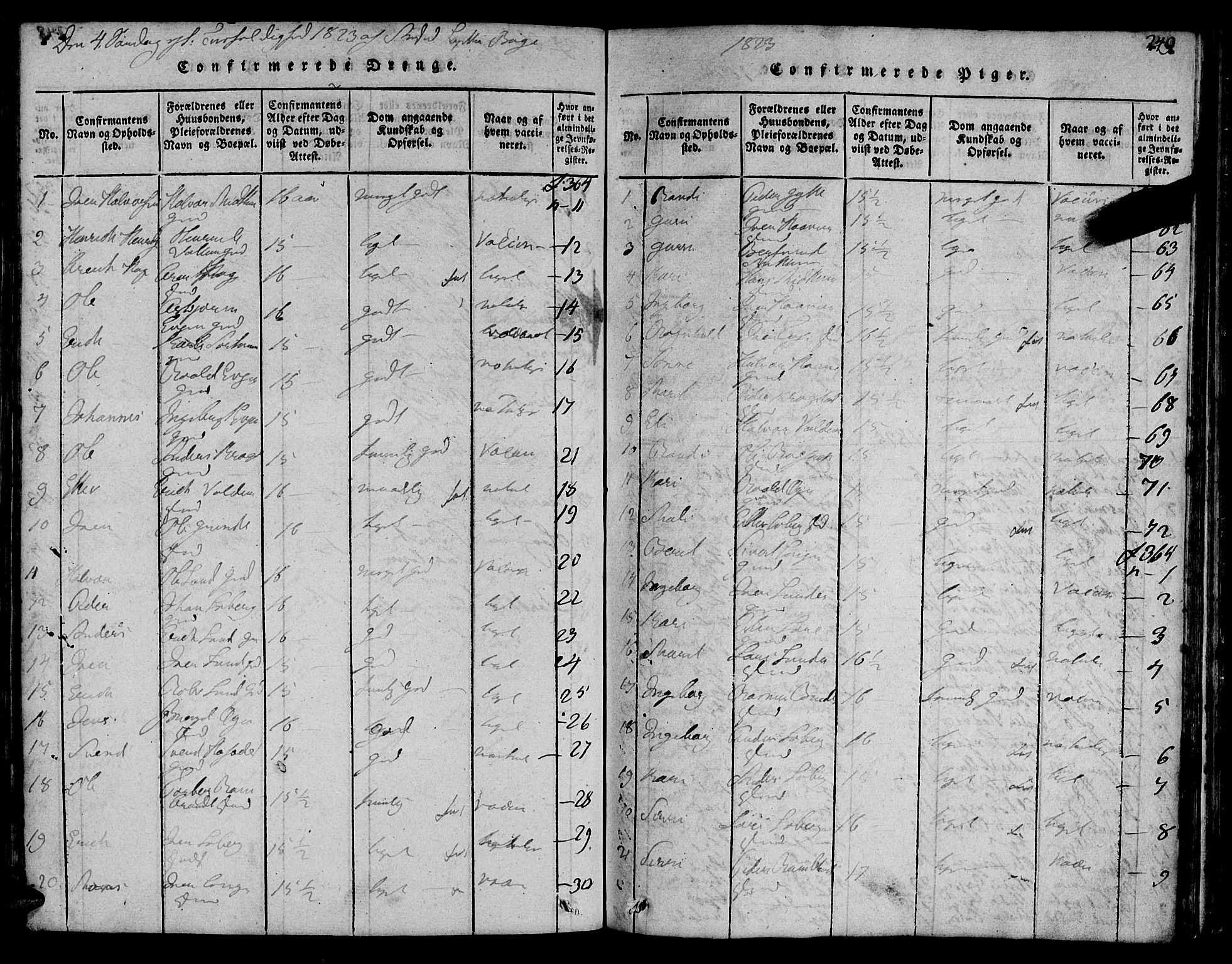 Ministerialprotokoller, klokkerbøker og fødselsregistre - Sør-Trøndelag, SAT/A-1456/692/L1102: Parish register (official) no. 692A02, 1816-1842, p. 249