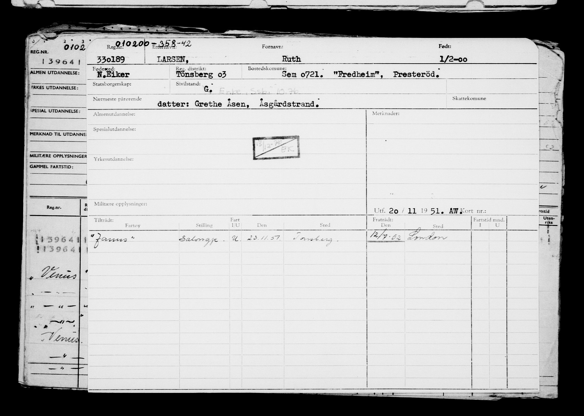 Direktoratet for sjømenn, RA/S-3545/G/Gb/L0035: Hovedkort, 1900, p. 3