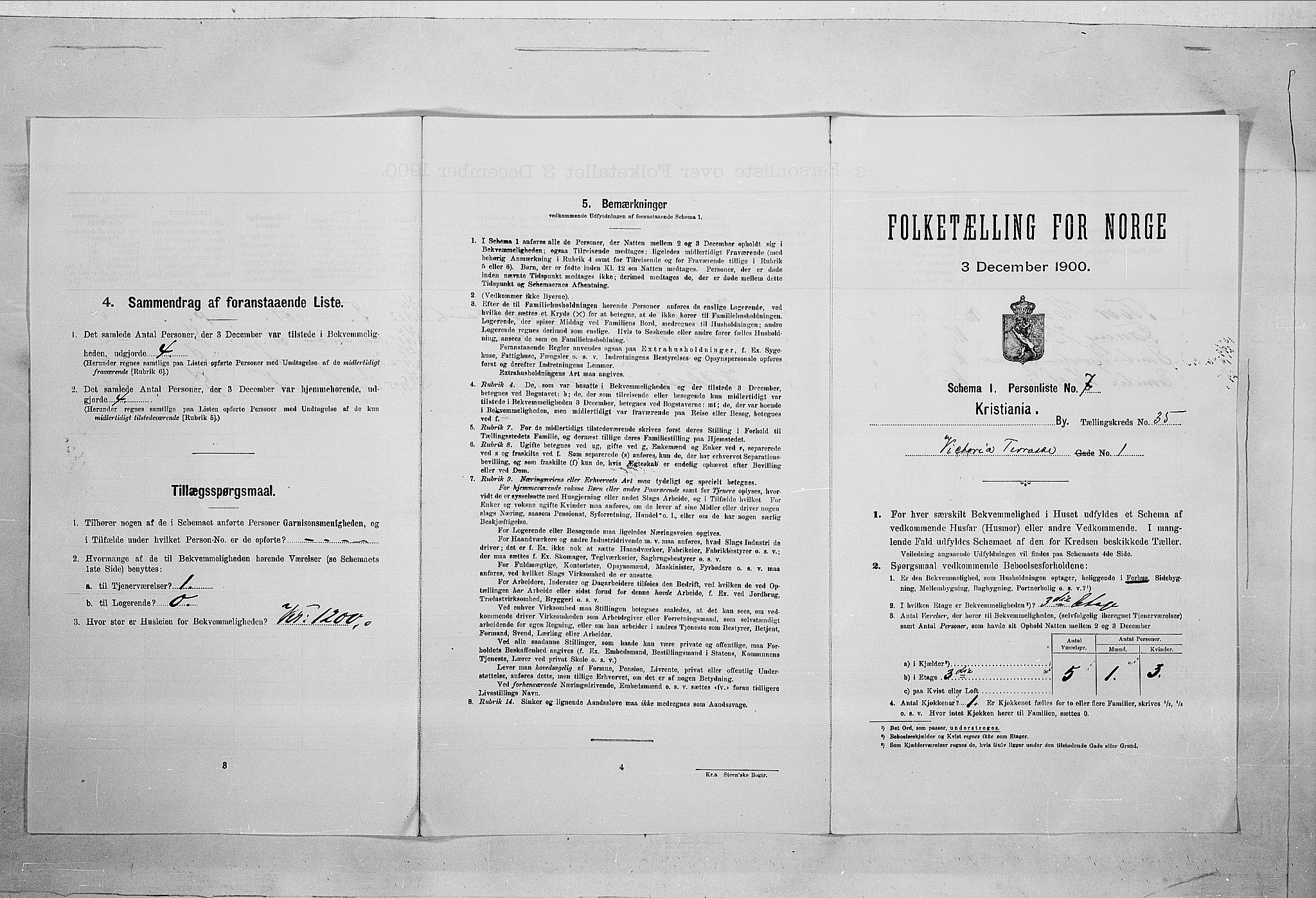 SAO, 1900 census for Kristiania, 1900, p. 112719