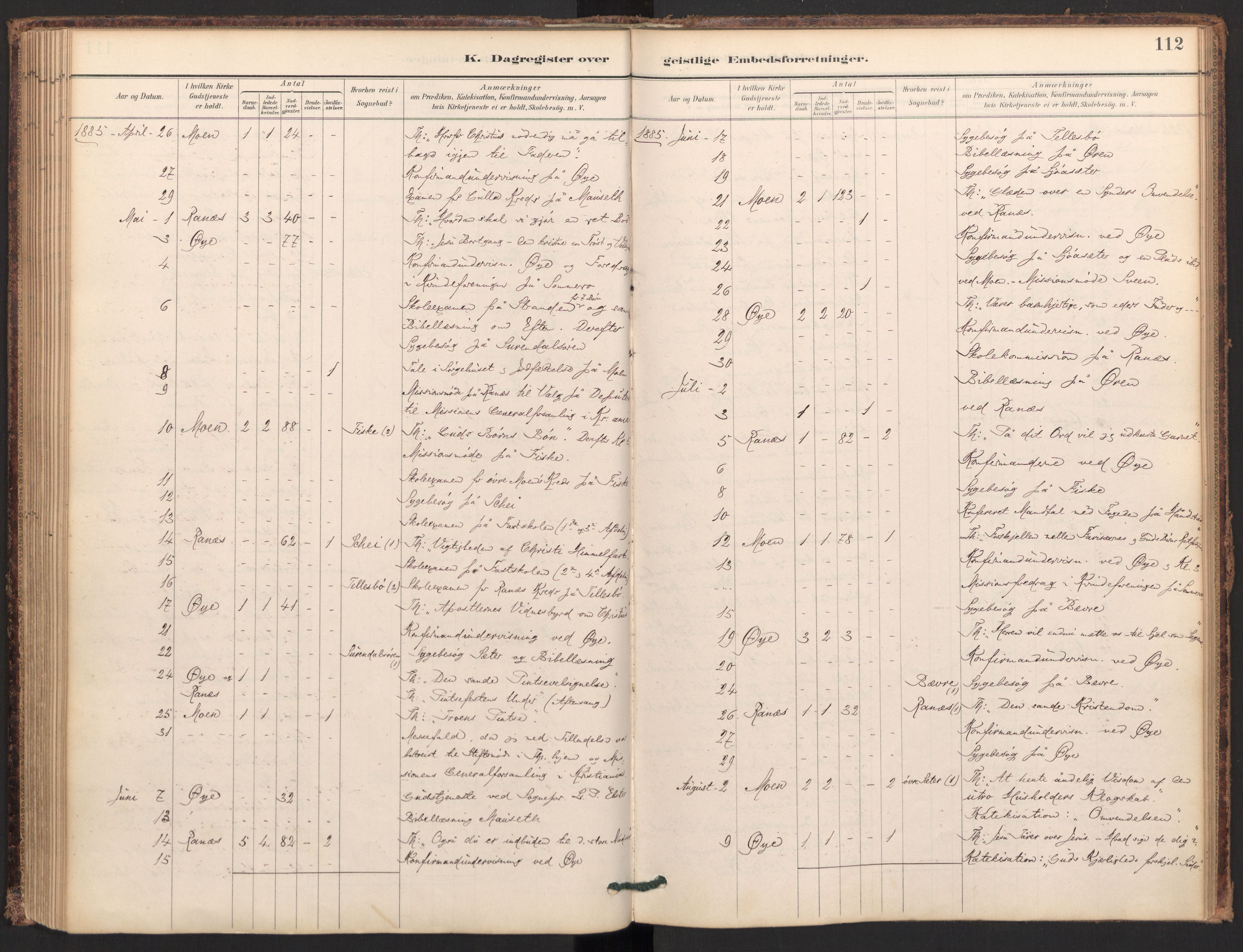 Ministerialprotokoller, klokkerbøker og fødselsregistre - Møre og Romsdal, AV/SAT-A-1454/595/L1047: Parish register (official) no. 595A09, 1885-1900, p. 112