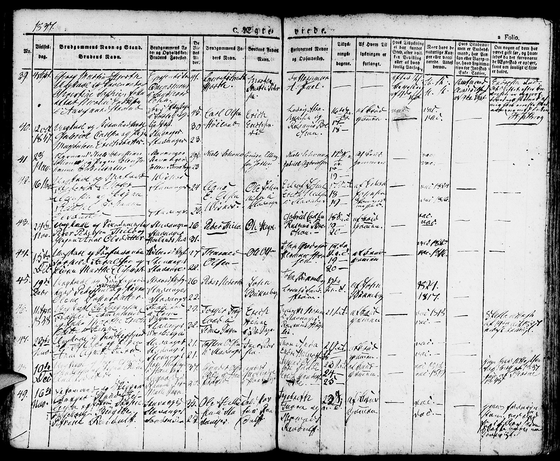 Domkirken sokneprestkontor, AV/SAST-A-101812/001/30/30BA/L0011: Parish register (official) no. A 11, 1832-1856