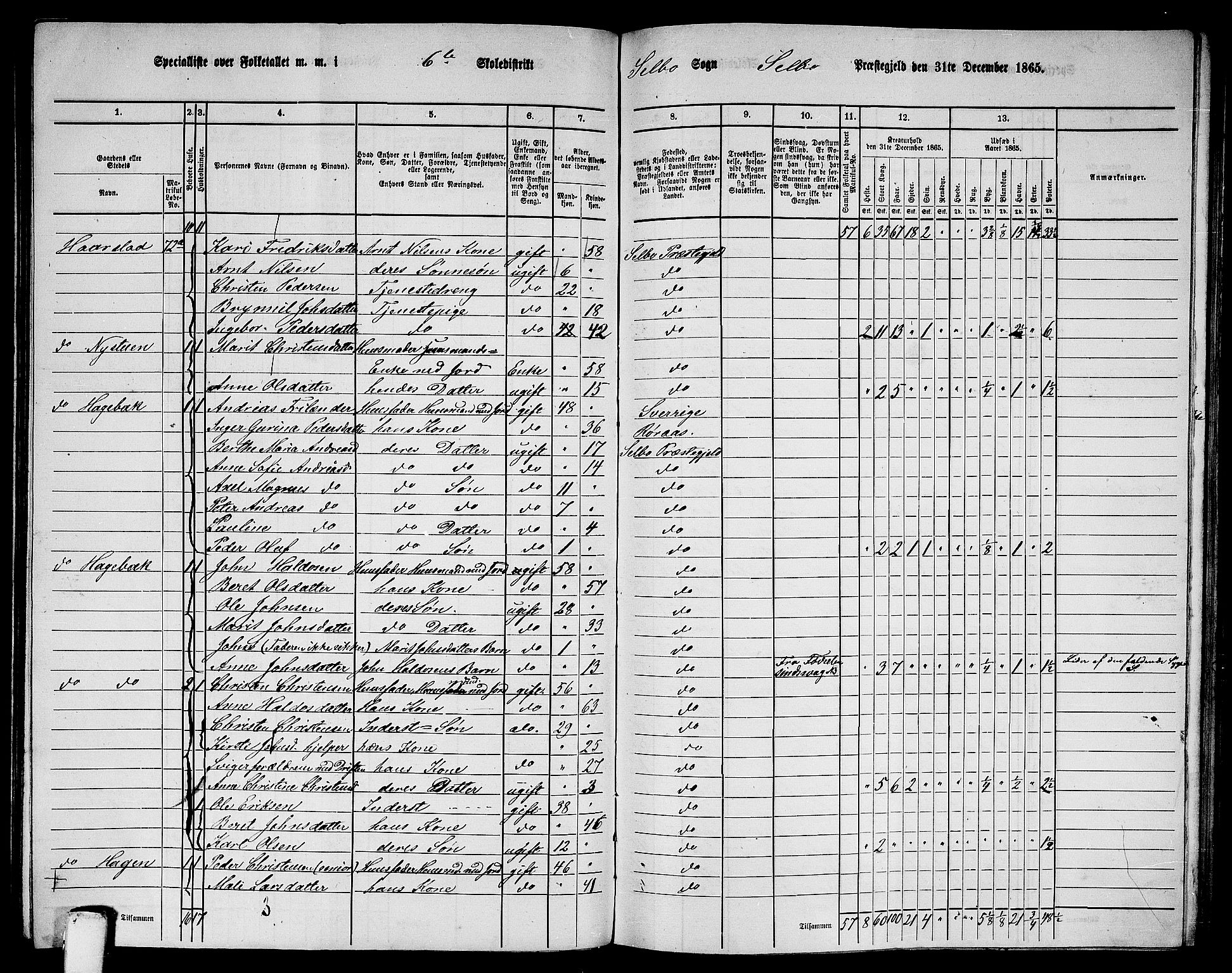 RA, 1865 census for Selbu, 1865, p. 93