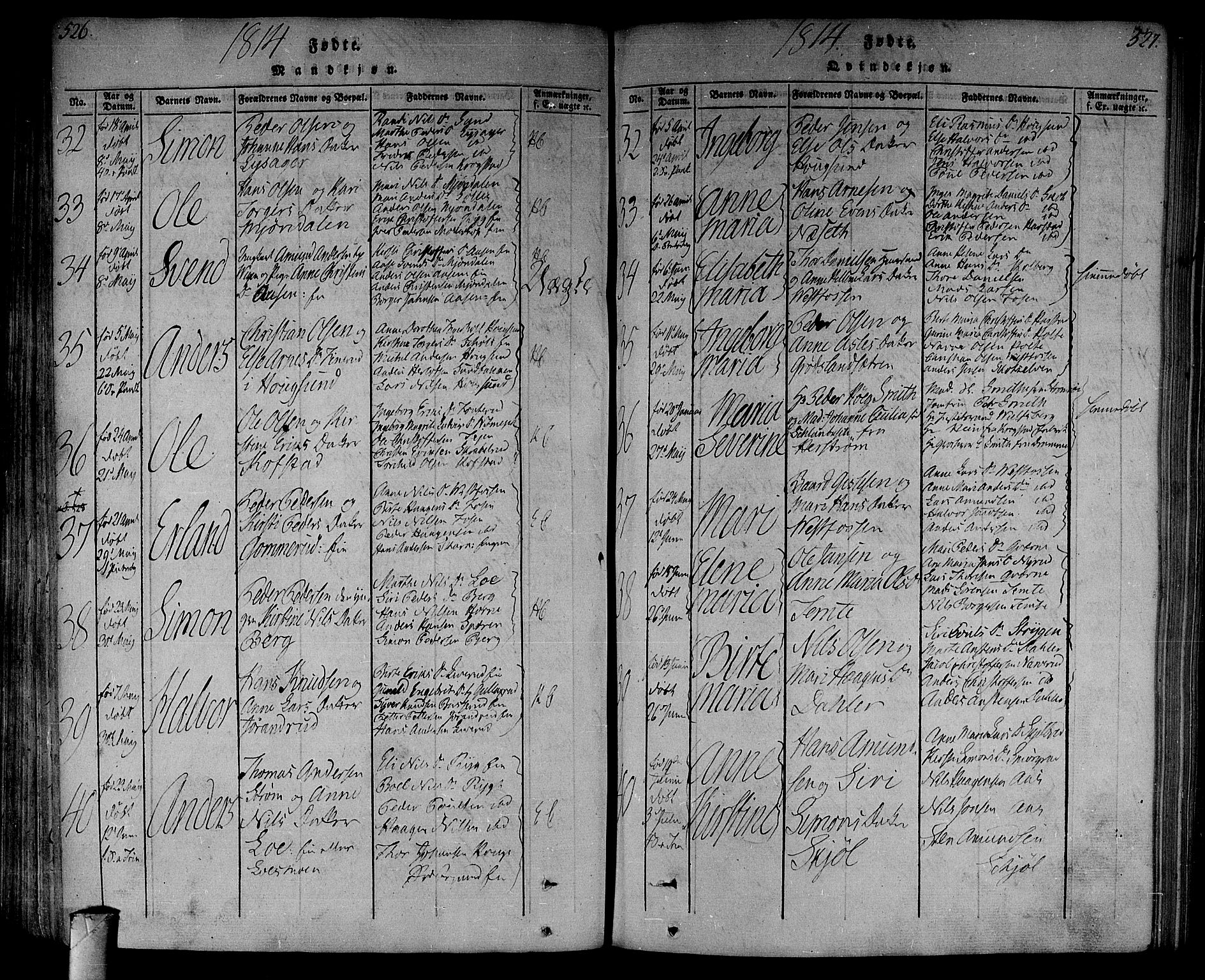 Eiker kirkebøker, AV/SAKO-A-4/F/Fa/L0010: Parish register (official) no. I 10, 1806-1815, p. 526-527