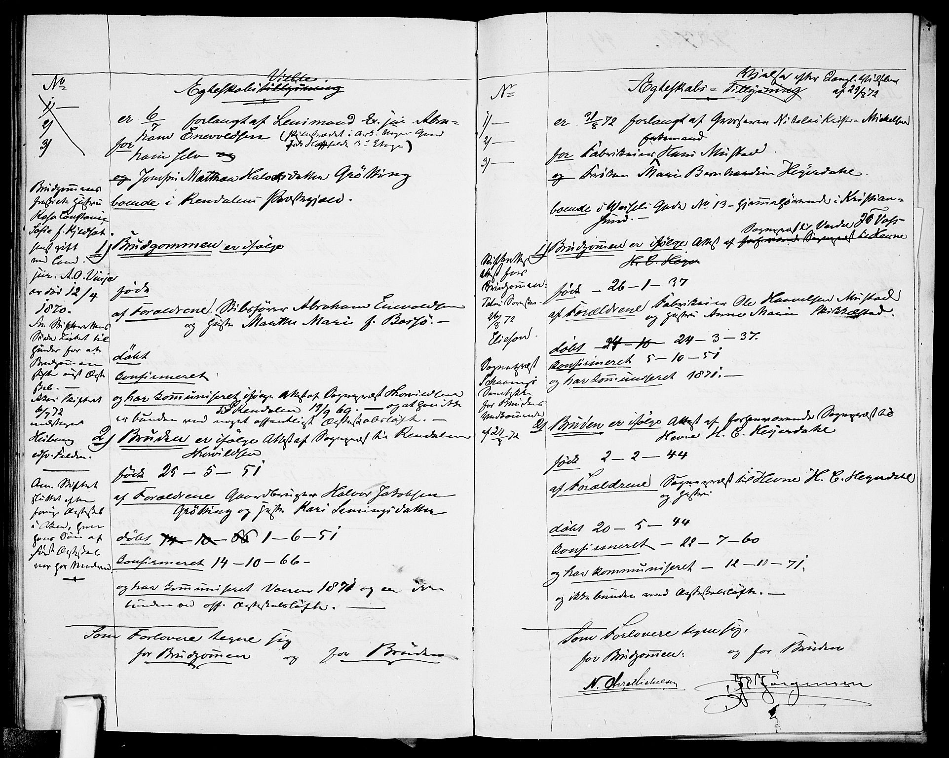 Garnisonsmenigheten Kirkebøker, AV/SAO-A-10846/H/Ha/L0006: Banns register no. I 6, 1856-1872