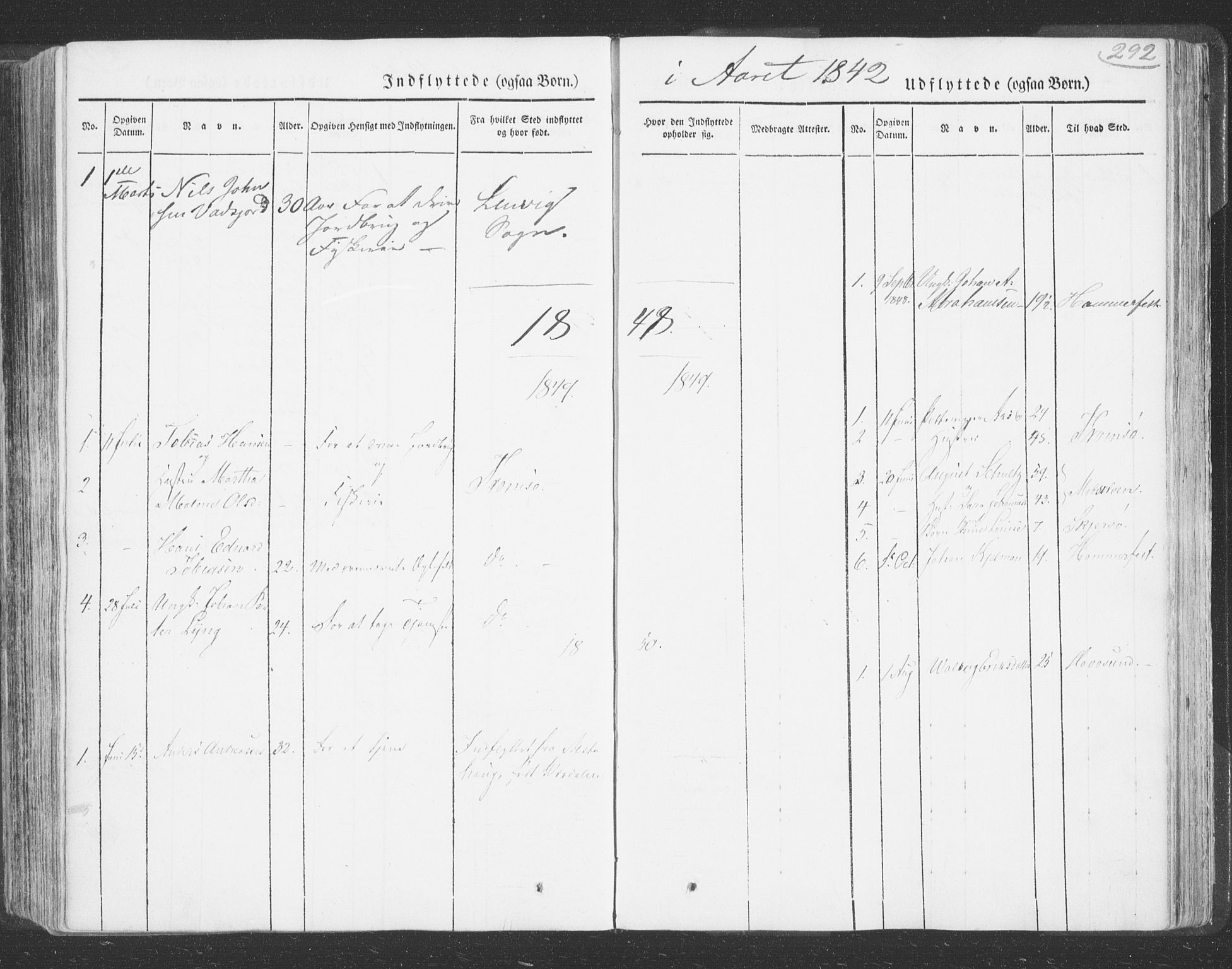 Talvik sokneprestkontor, SATØ/S-1337/H/Ha/L0009kirke: Parish register (official) no. 9, 1837-1852, p. 292