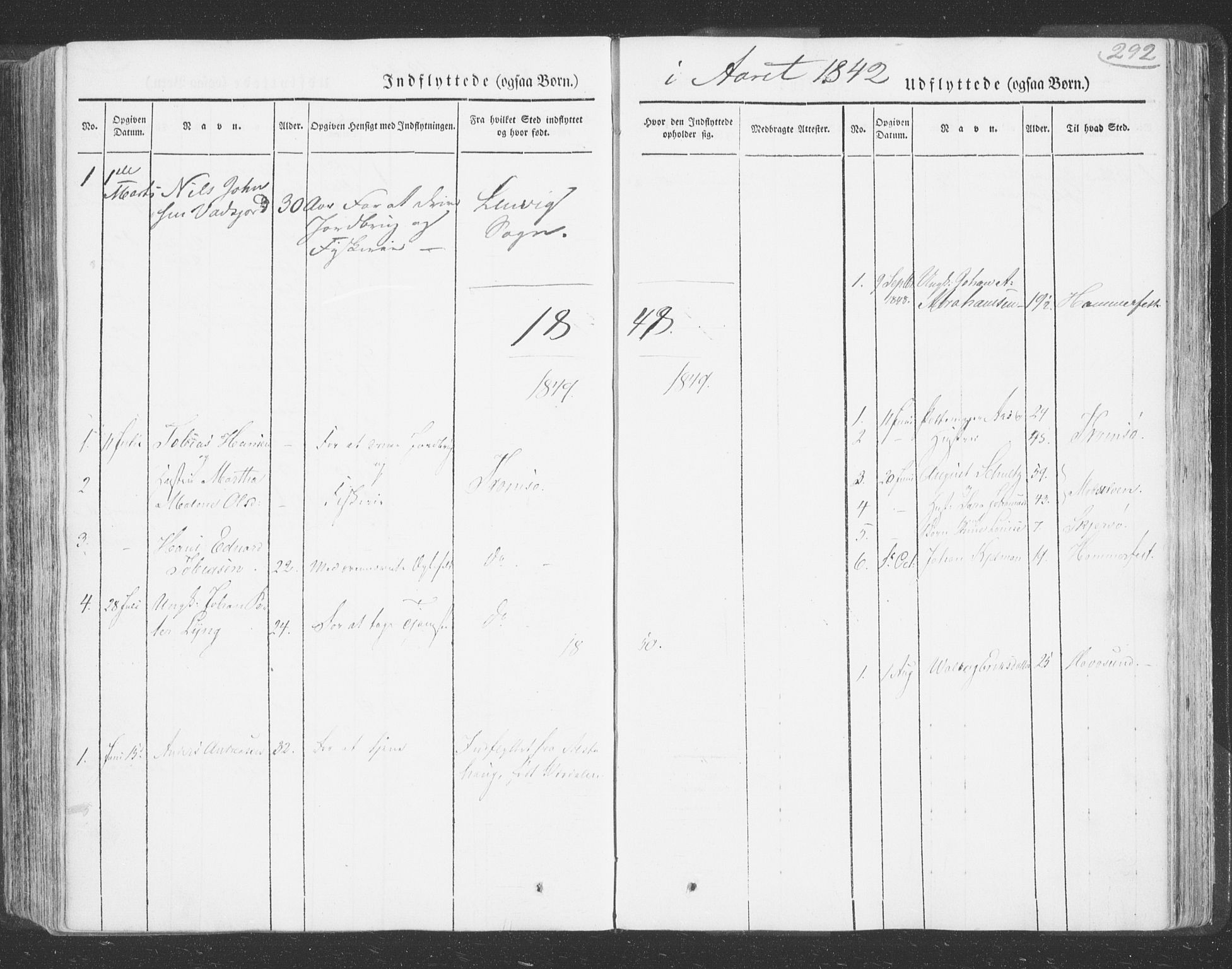 Talvik sokneprestkontor, AV/SATØ-S-1337/H/Ha/L0009kirke: Parish register (official) no. 9, 1837-1852, p. 292