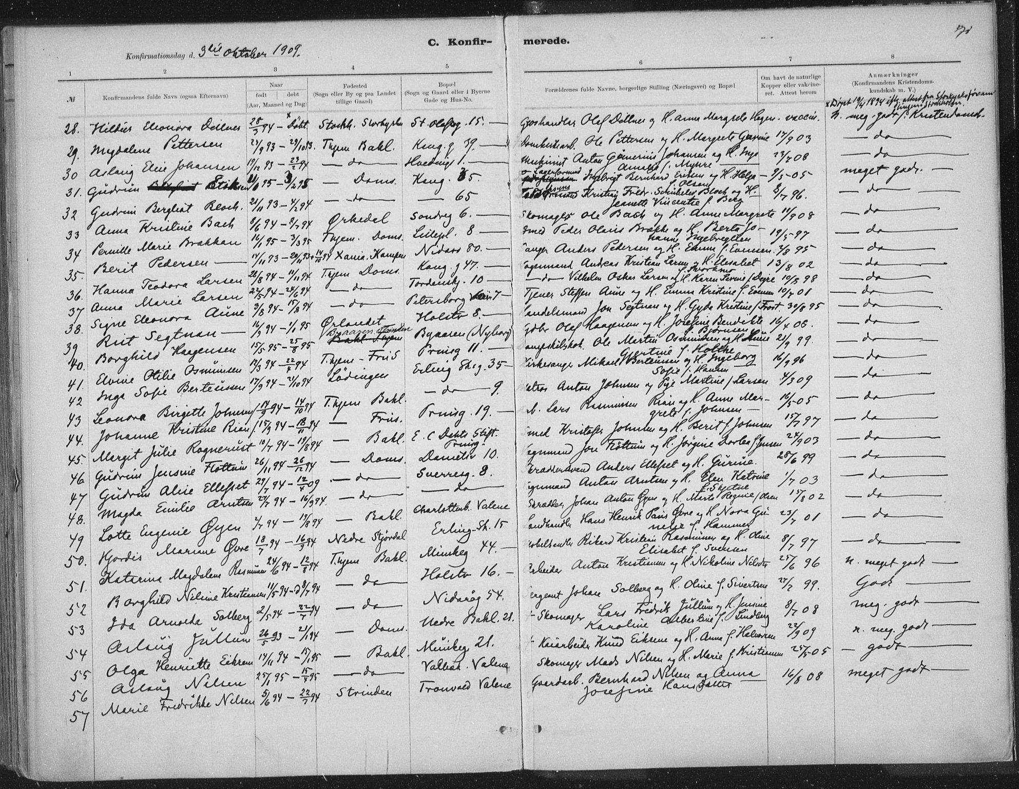Ministerialprotokoller, klokkerbøker og fødselsregistre - Sør-Trøndelag, SAT/A-1456/601/L0062: Parish register (official) no. 601A30, 1891-1911, p. 371