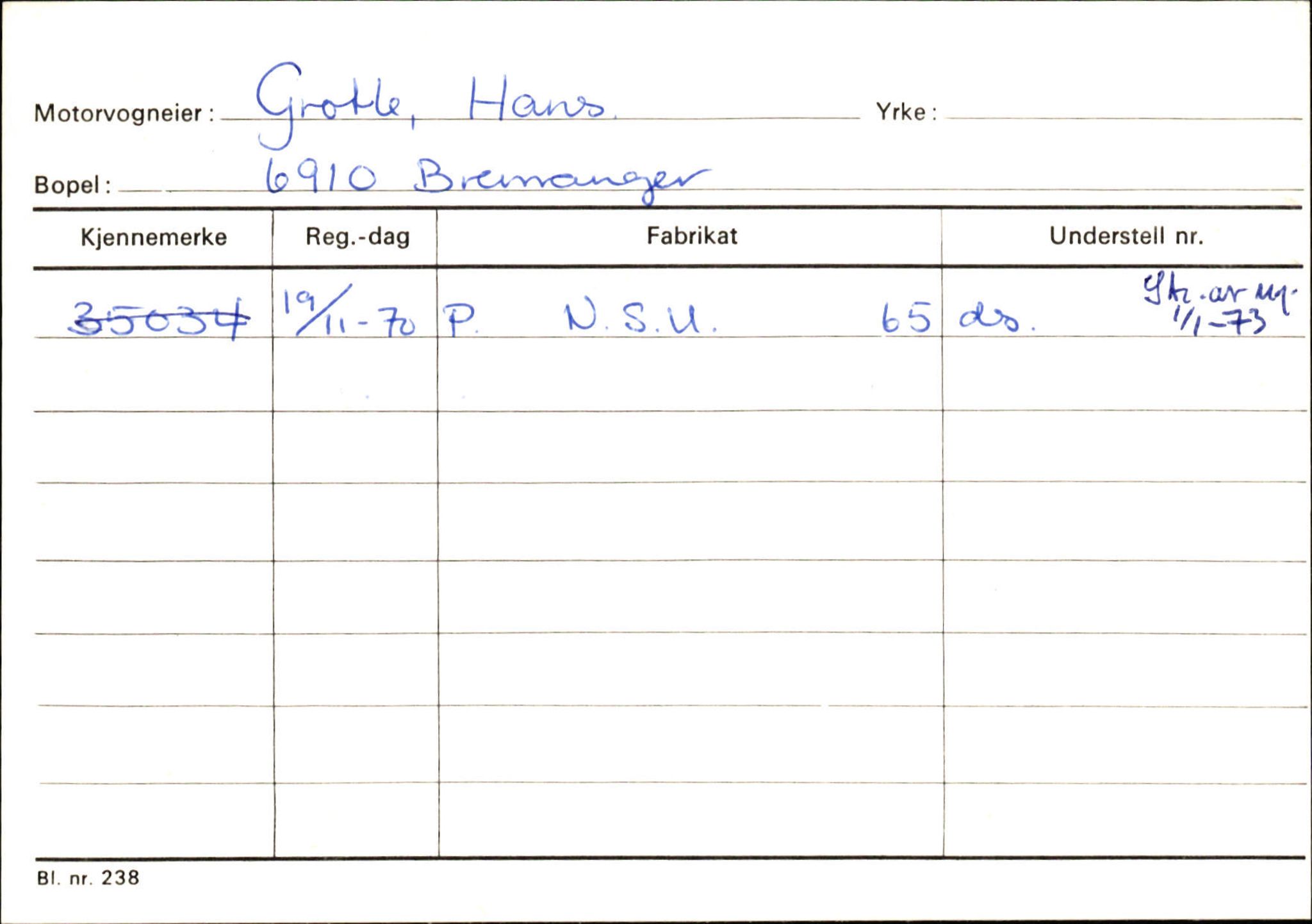 Statens vegvesen, Sogn og Fjordane vegkontor, AV/SAB-A-5301/4/F/L0133: Eigarregister Bremanger A-Å. Gaular A-H, 1945-1975, p. 575