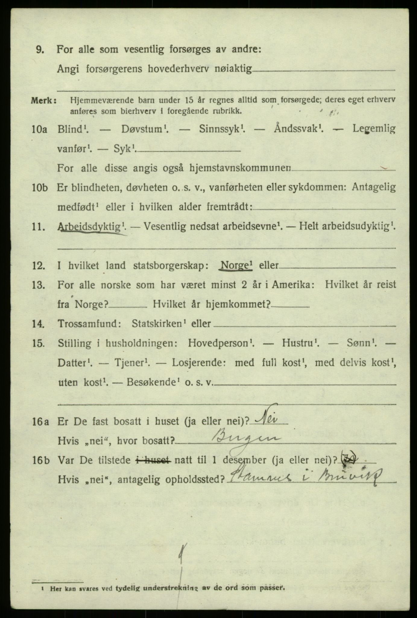 SAB, 1920 census for Bruvik, 1920, p. 9135