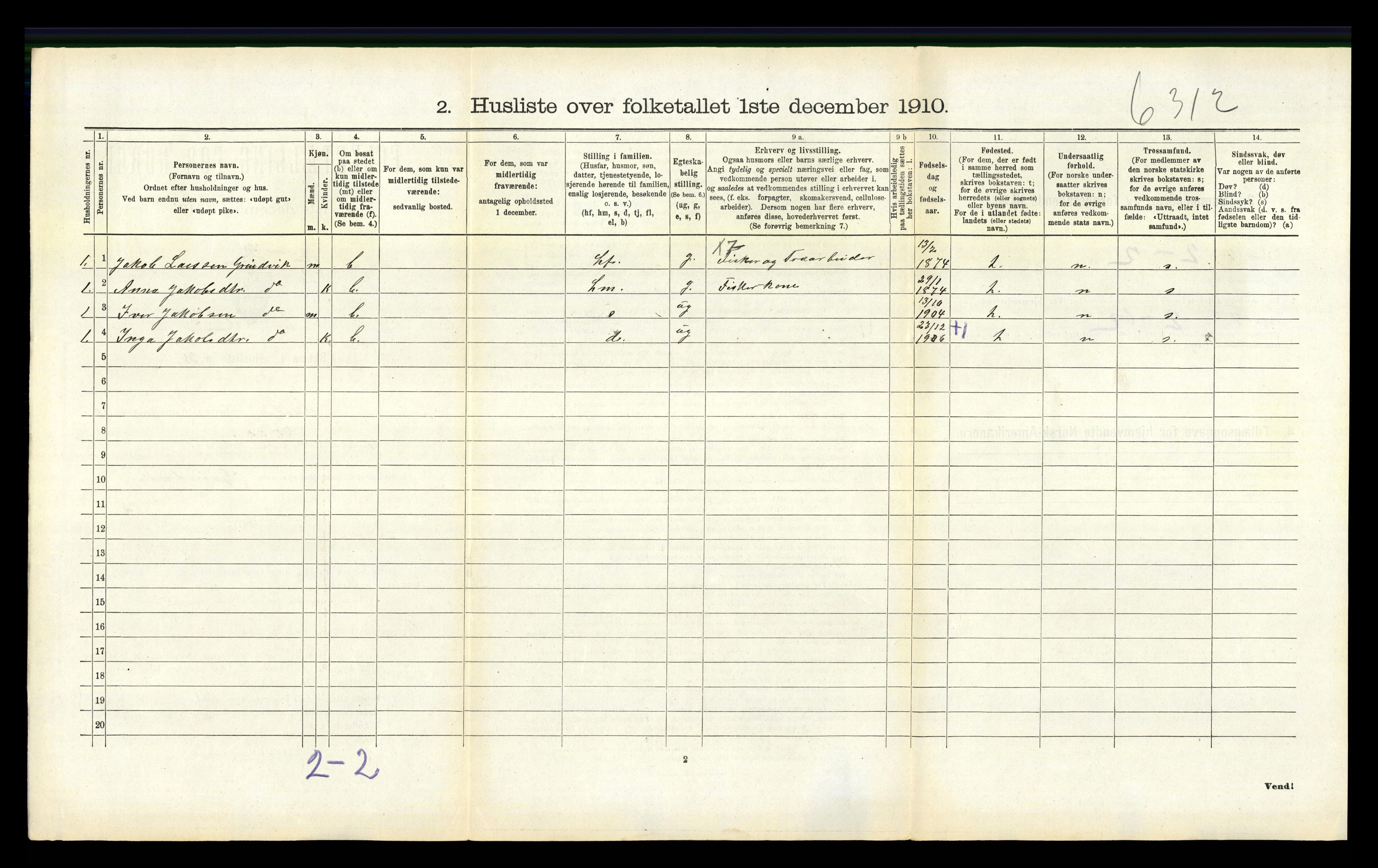 RA, 1910 census for Skodje, 1910, p. 520