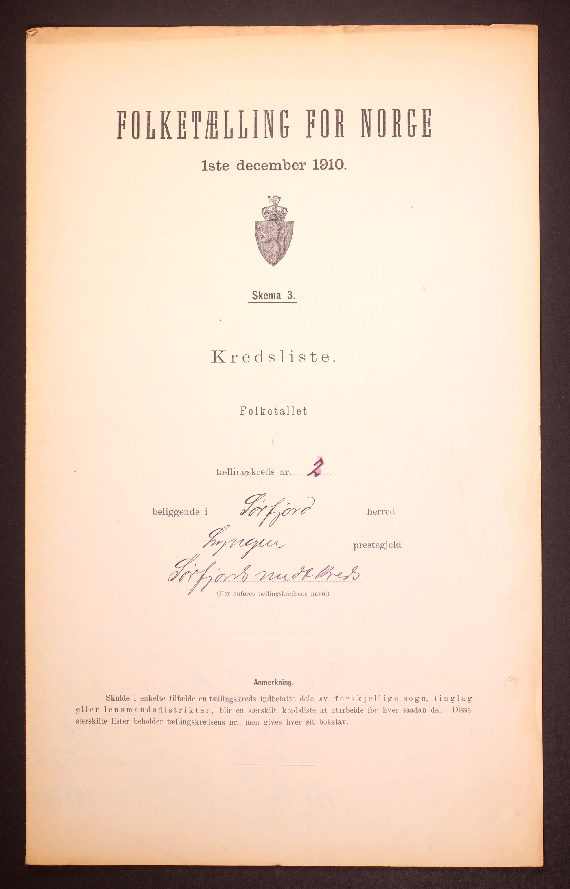 RA, 1910 census for Sørfjord, 1910, p. 7