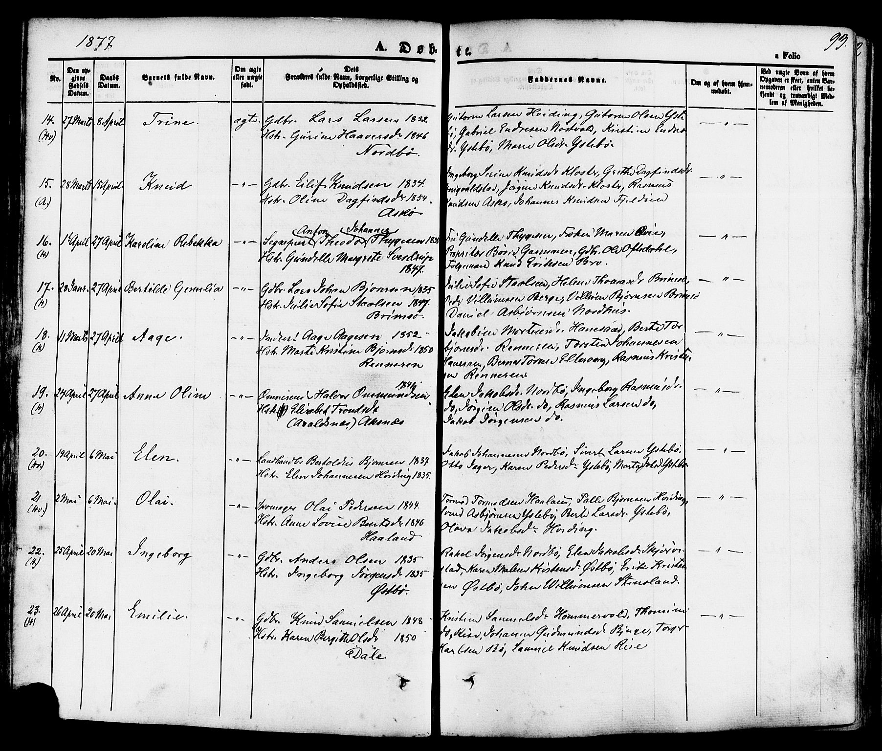 Rennesøy sokneprestkontor, SAST/A -101827/H/Ha/Haa/L0006: Parish register (official) no. A 6, 1860-1878, p. 93