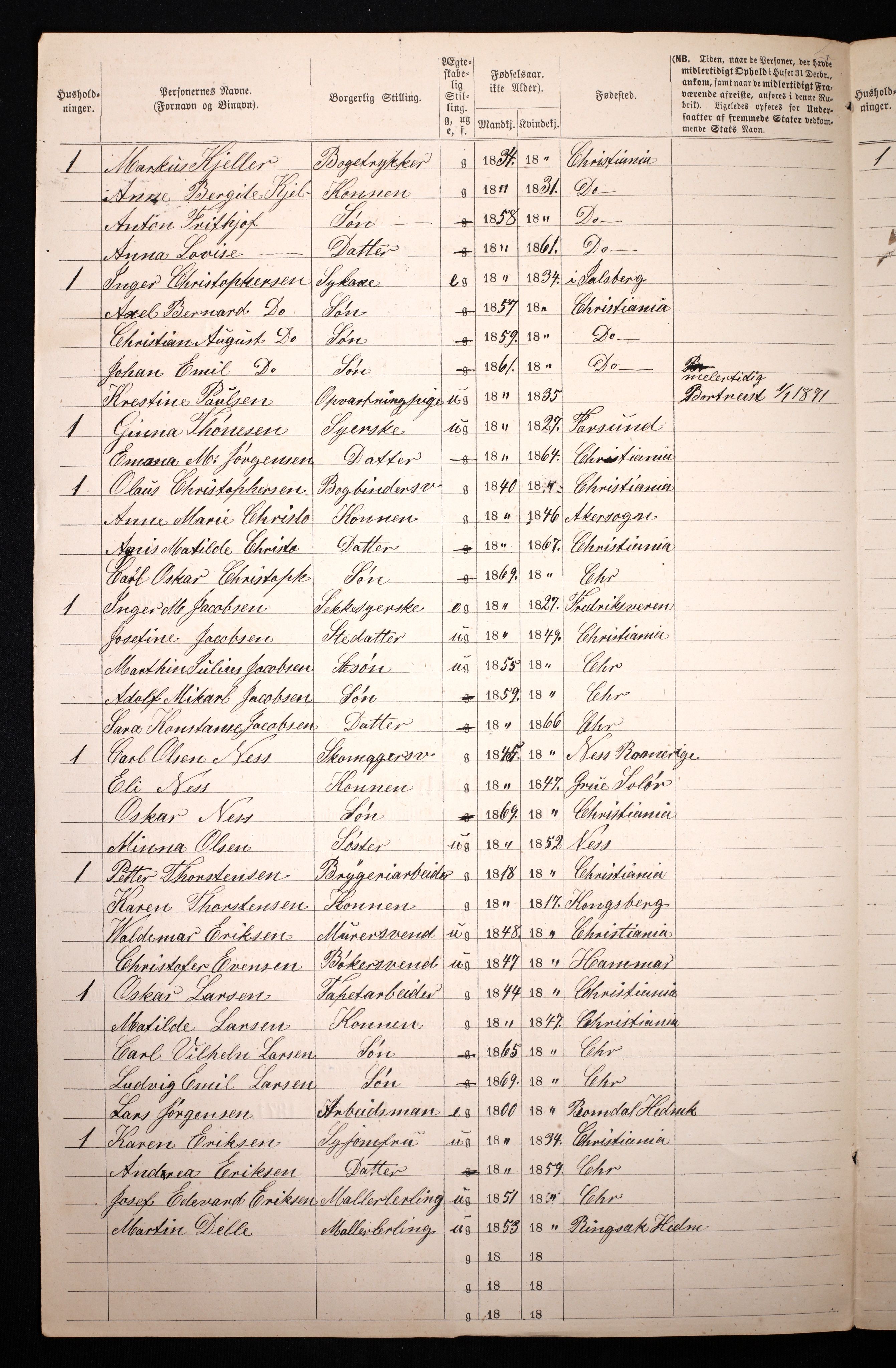 RA, 1870 census for 0301 Kristiania, 1870, p. 4418