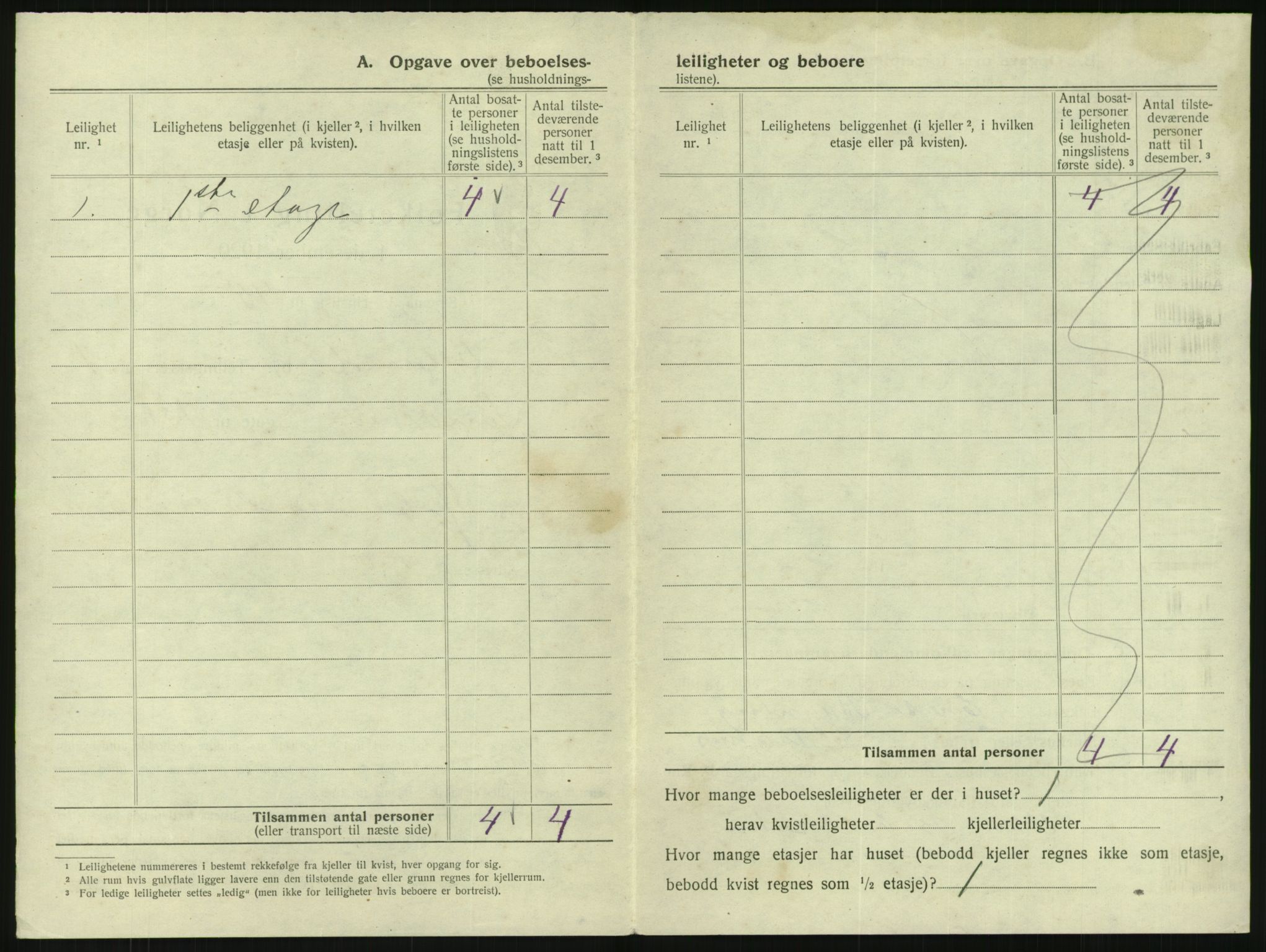 SAK, 1920 census for Lillesand, 1920, p. 220