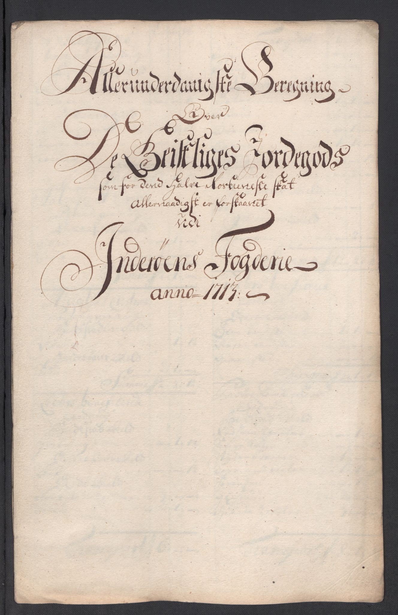 Rentekammeret inntil 1814, Reviderte regnskaper, Fogderegnskap, AV/RA-EA-4092/R63/L4321: Fogderegnskap Inderøy, 1713, p. 187