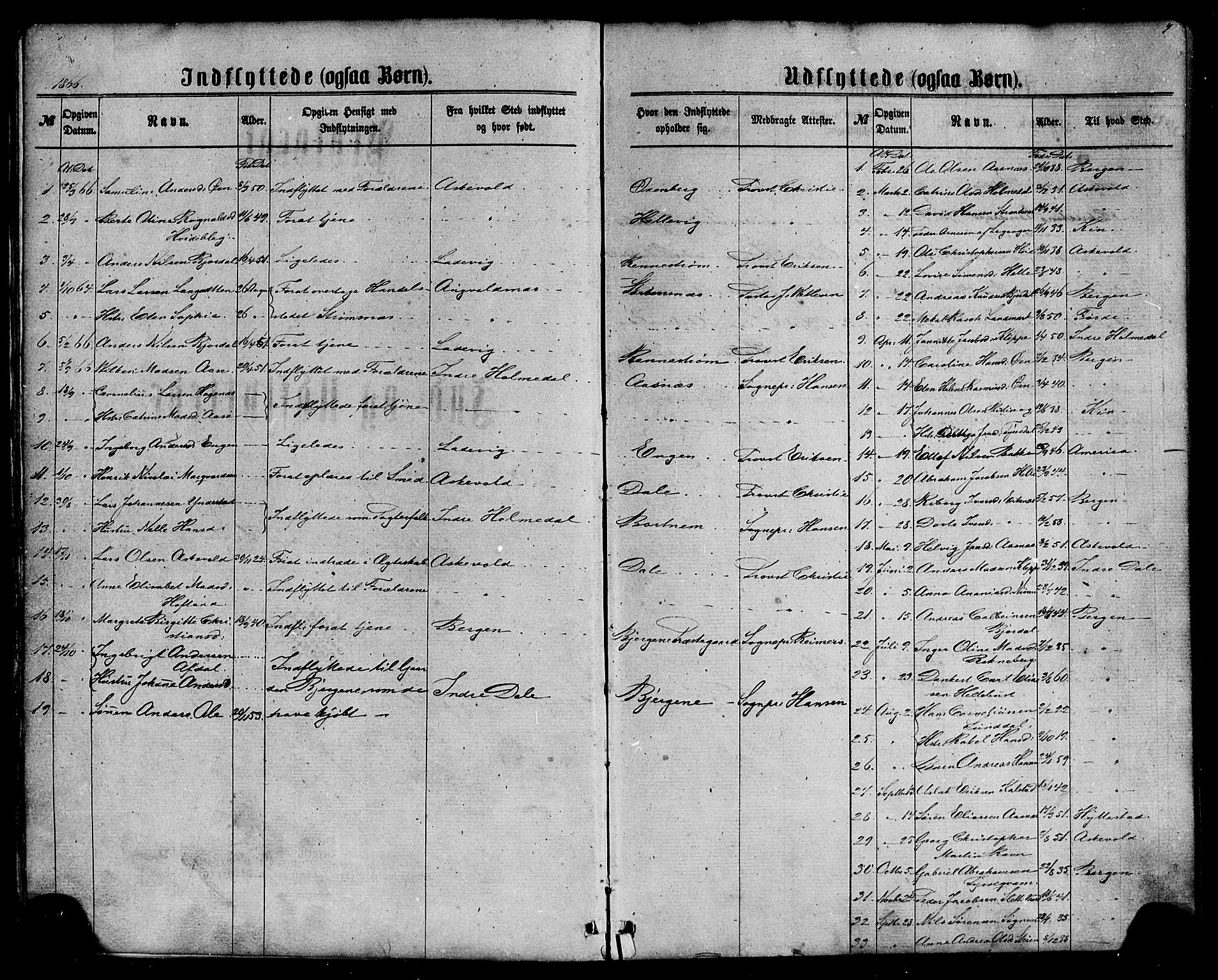 Fjaler sokneprestembete, SAB/A-79801/H/Haa/Haaa/L0010: Parish register (official) no. A 10, 1866-1886, p. 7