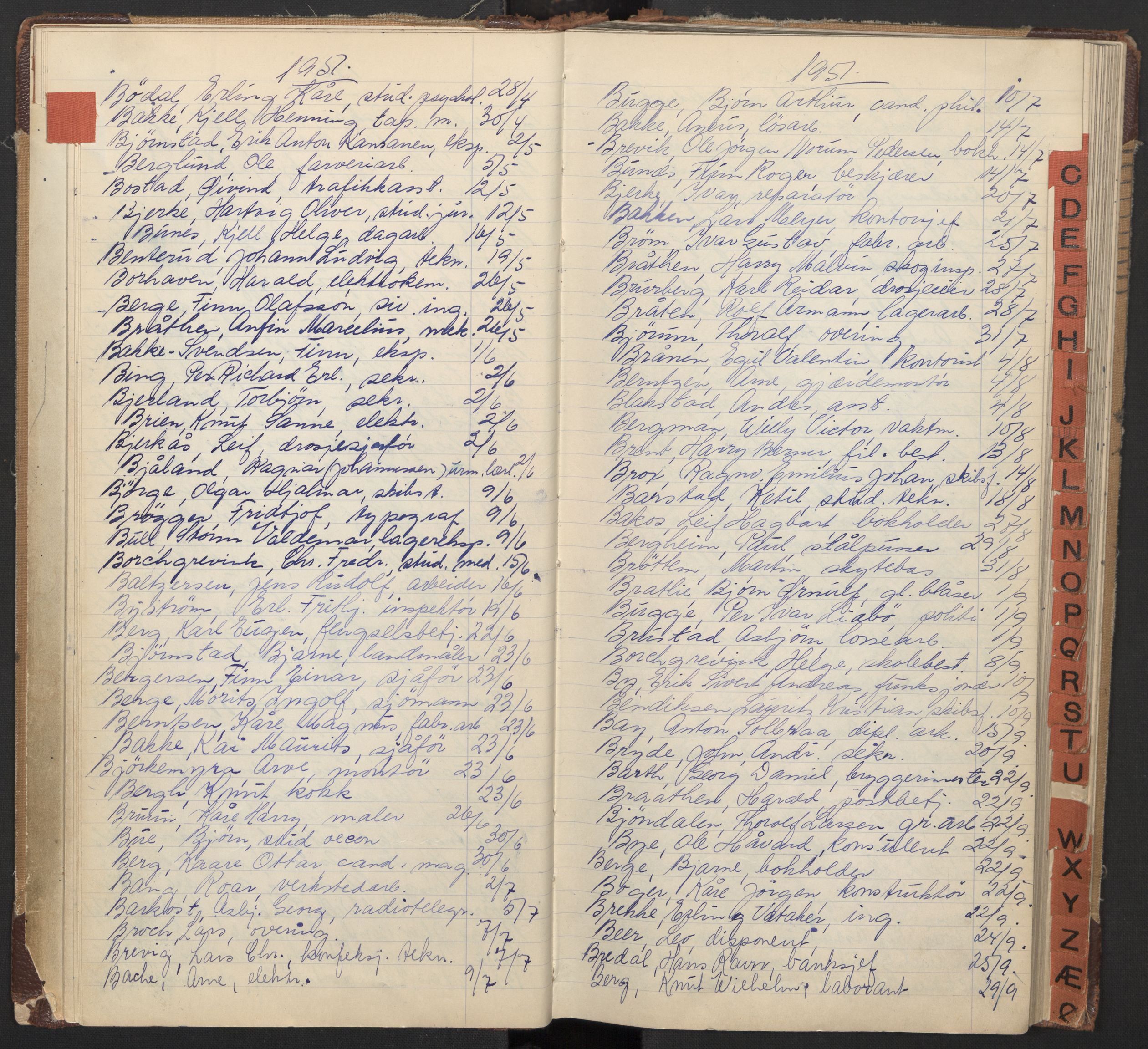 Oslo byfogd avd. I, AV/SAO-A-10220/L/La/L0008: Vigselsregister, 1951-1954, p. 17