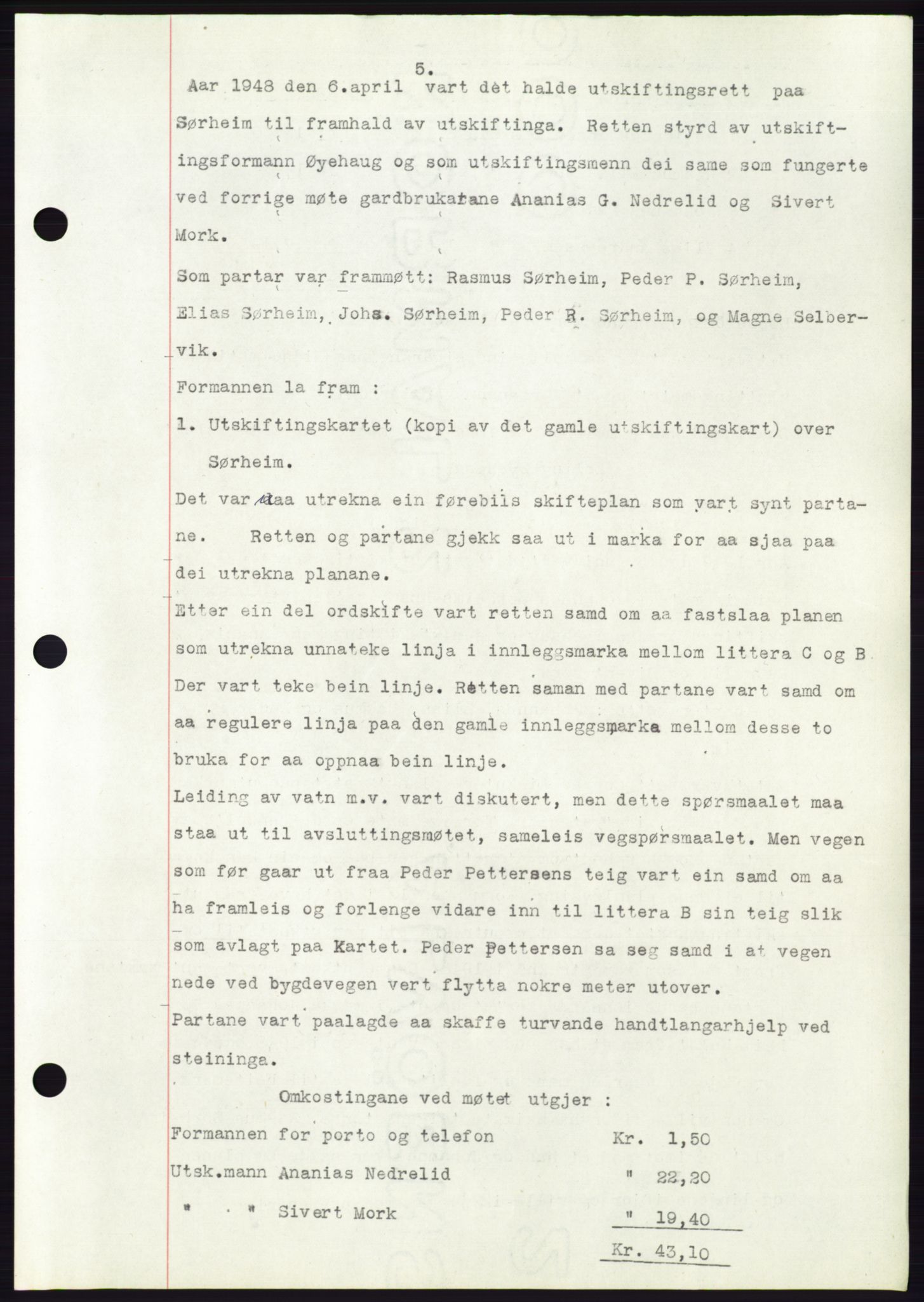 Søre Sunnmøre sorenskriveri, AV/SAT-A-4122/1/2/2C/L0086: Mortgage book no. 12A, 1949-1950, Diary no: : 102/1950