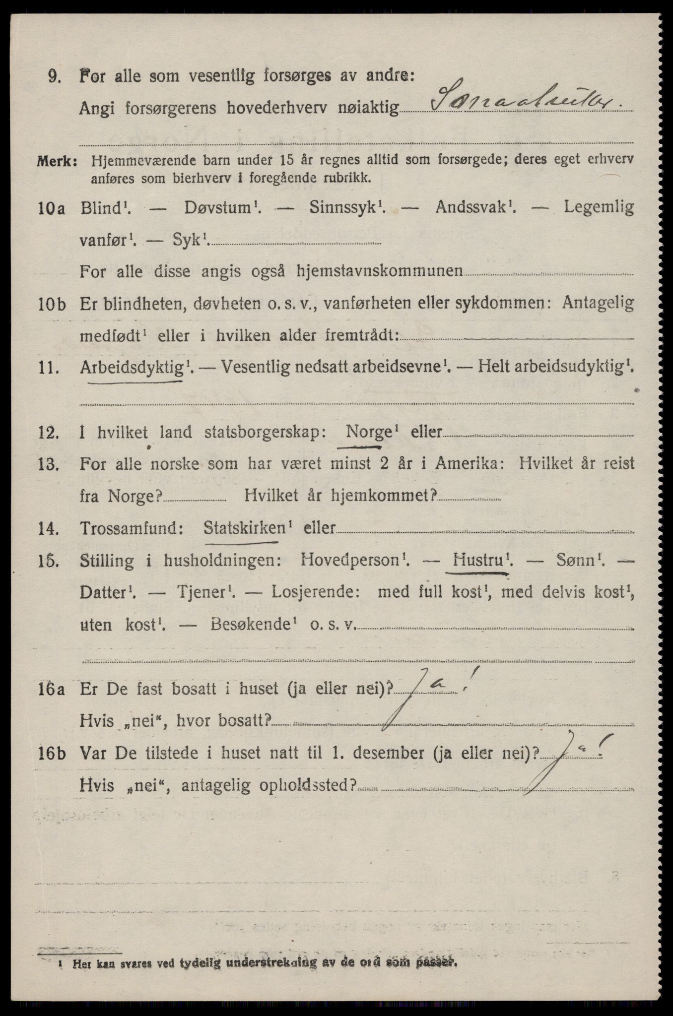 SAST, 1920 census for Vikedal, 1920, p. 2614