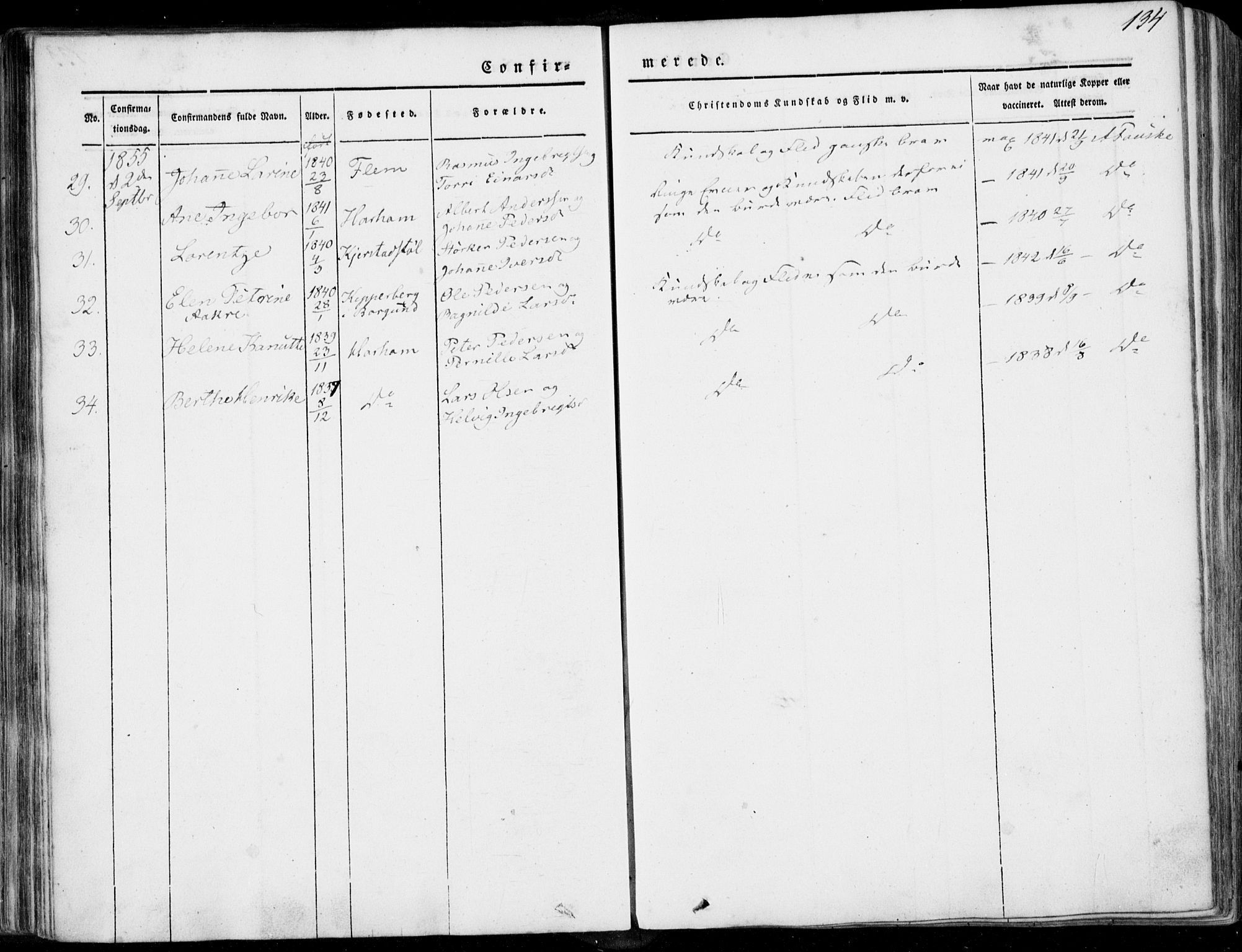 Ministerialprotokoller, klokkerbøker og fødselsregistre - Møre og Romsdal, AV/SAT-A-1454/536/L0497: Parish register (official) no. 536A06, 1845-1865, p. 134