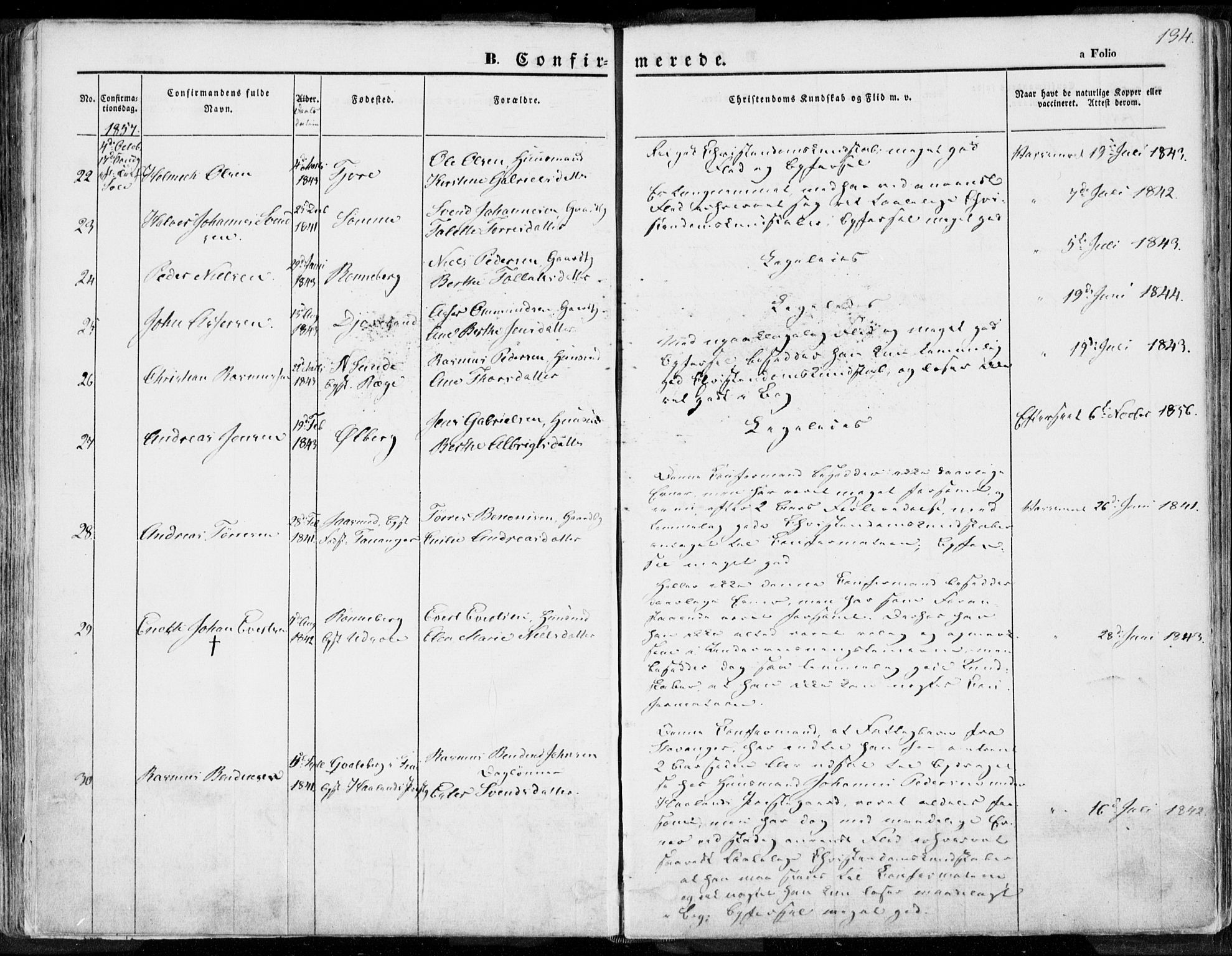 Håland sokneprestkontor, SAST/A-101802/001/30BA/L0007: Parish register (official) no. A 7.1, 1854-1870, p. 134