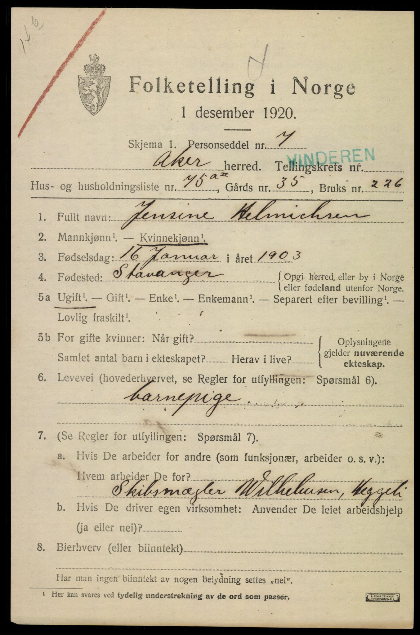 SAO, 1920 census for Aker, 1920, p. 48274