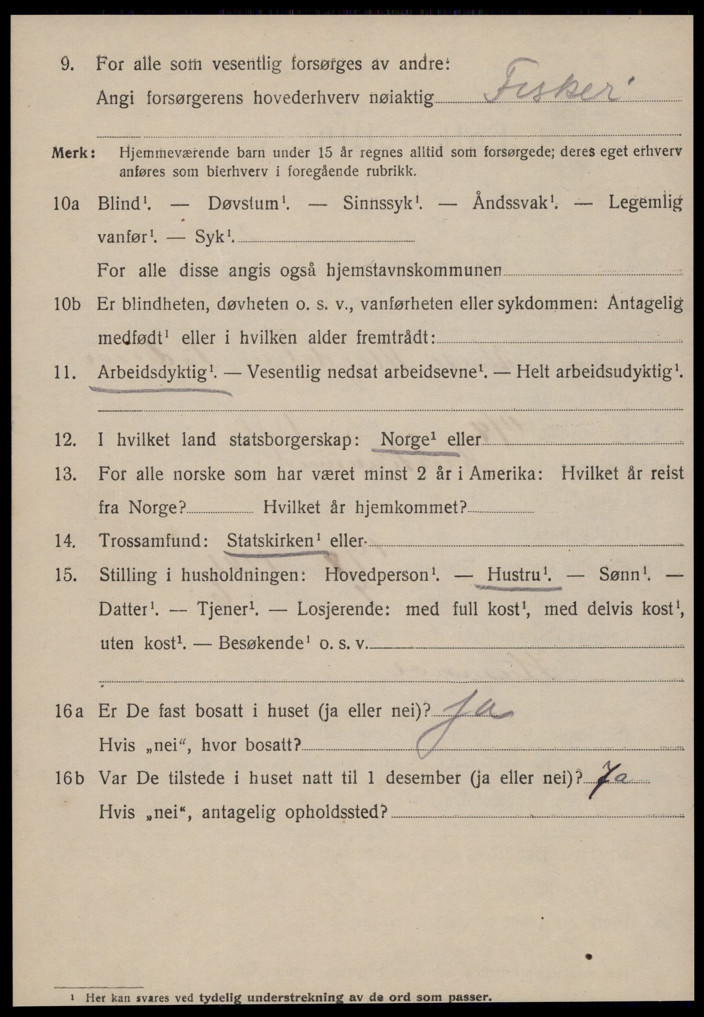 SAT, 1920 census for Kristiansund, 1920, p. 31998