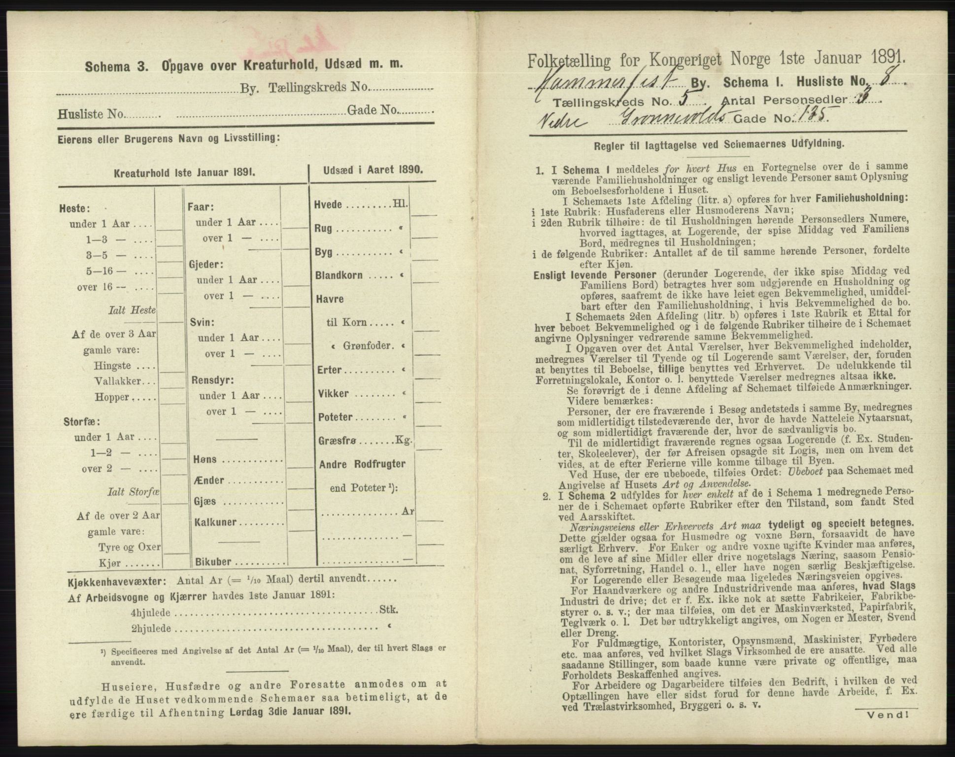 RA, 1891 census for 2001 Hammerfest, 1891, p. 1328
