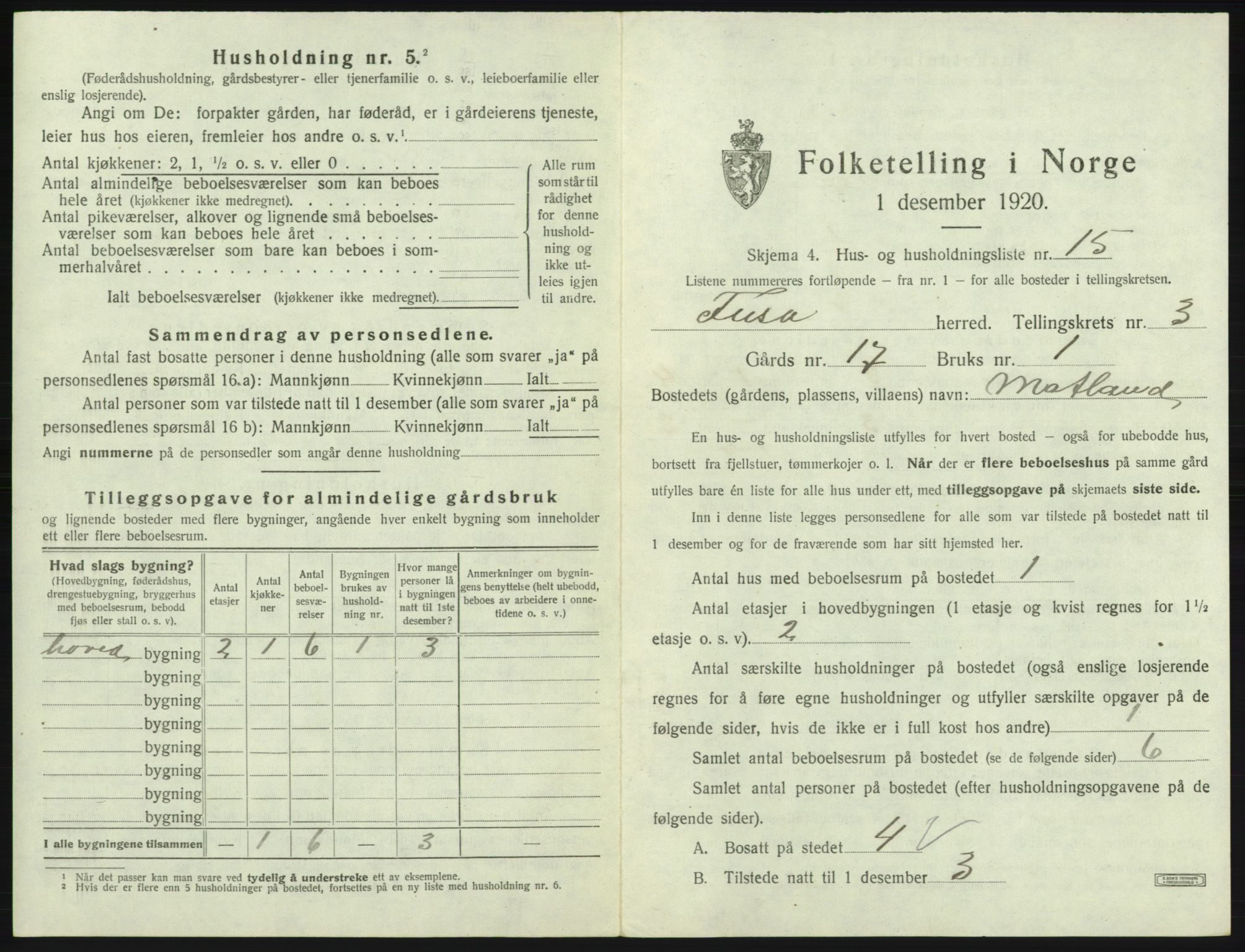 SAB, 1920 census for Fusa, 1920, p. 168