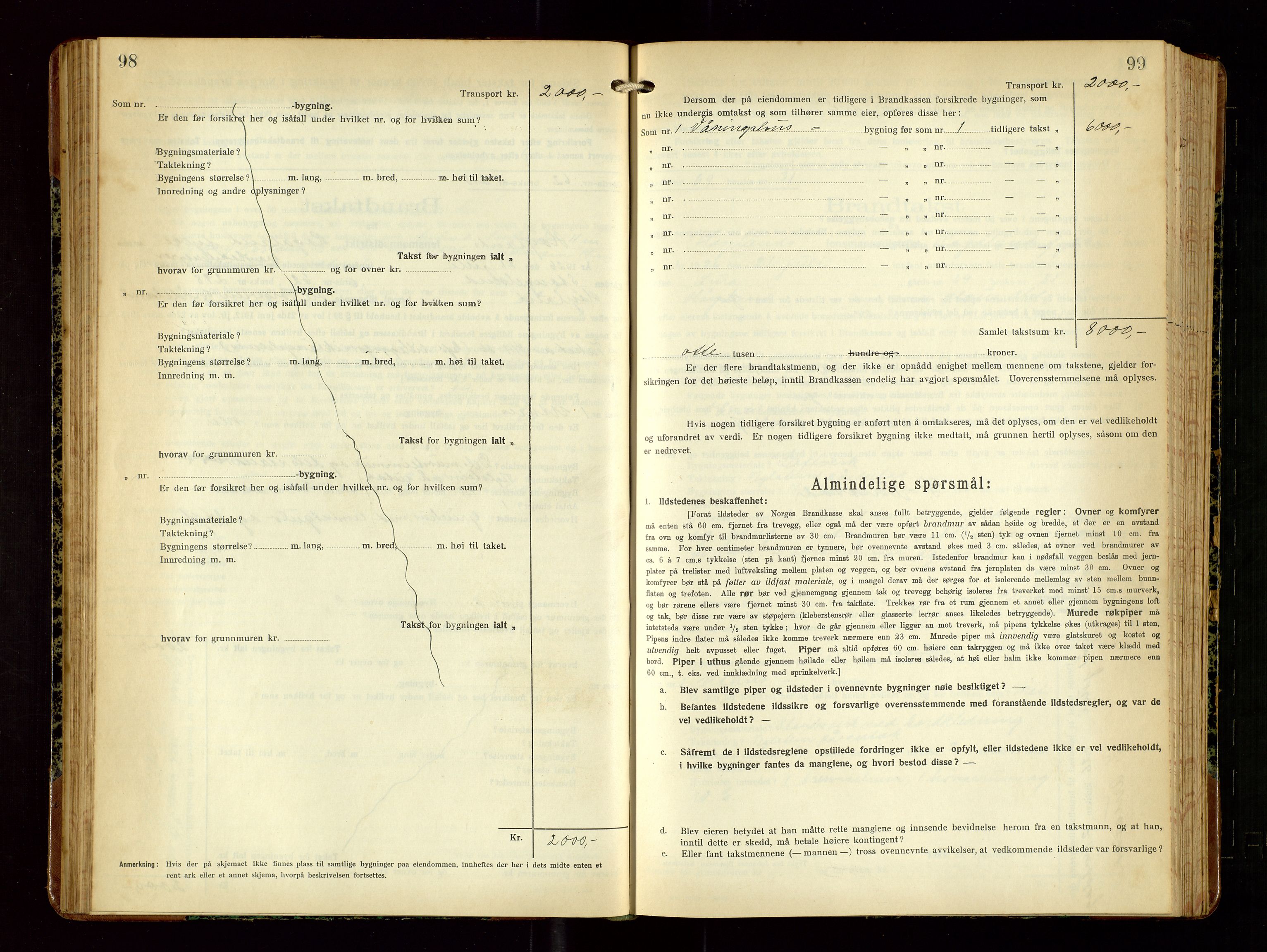 Høyland/Sandnes lensmannskontor, AV/SAST-A-100166/Gob/L0004: "Brandtakstprotokol", 1924-1933, p. 98-99