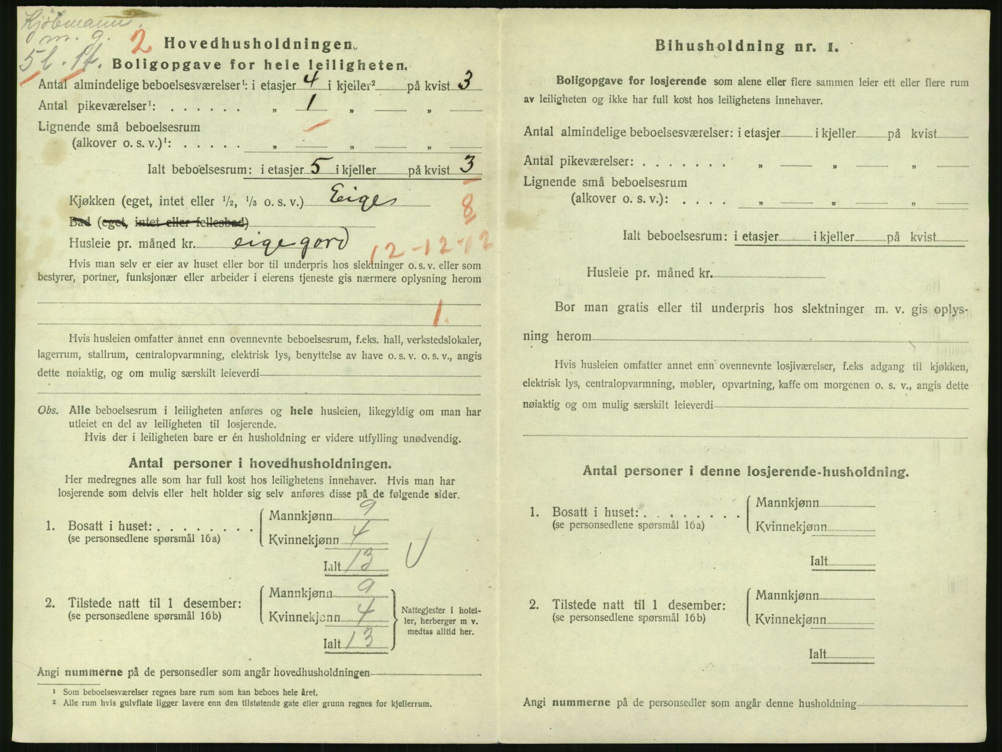 SAH, 1920 census for Lillehammer, 1920, p. 2189