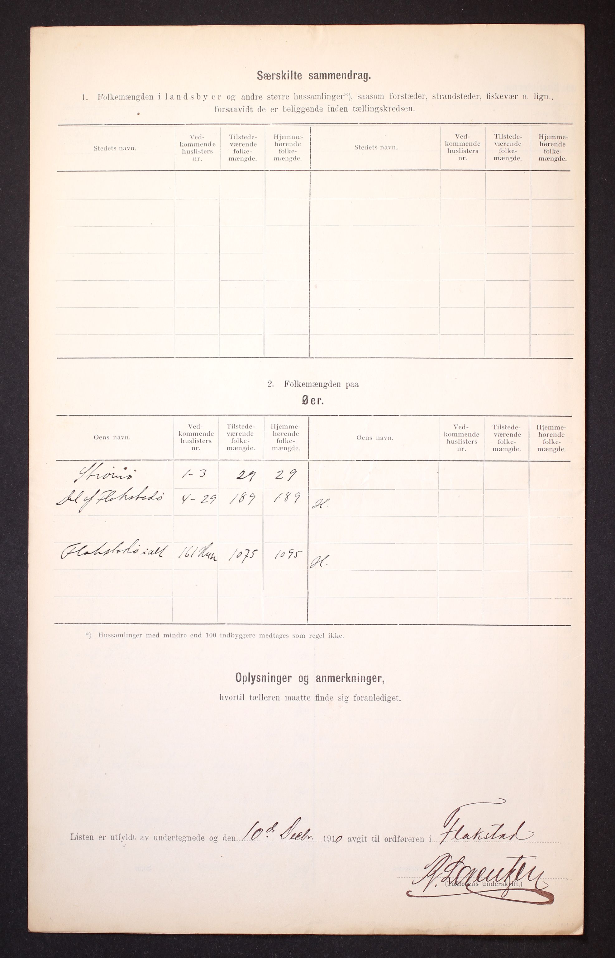 RA, 1910 census for Flakstad, 1910, p. 33