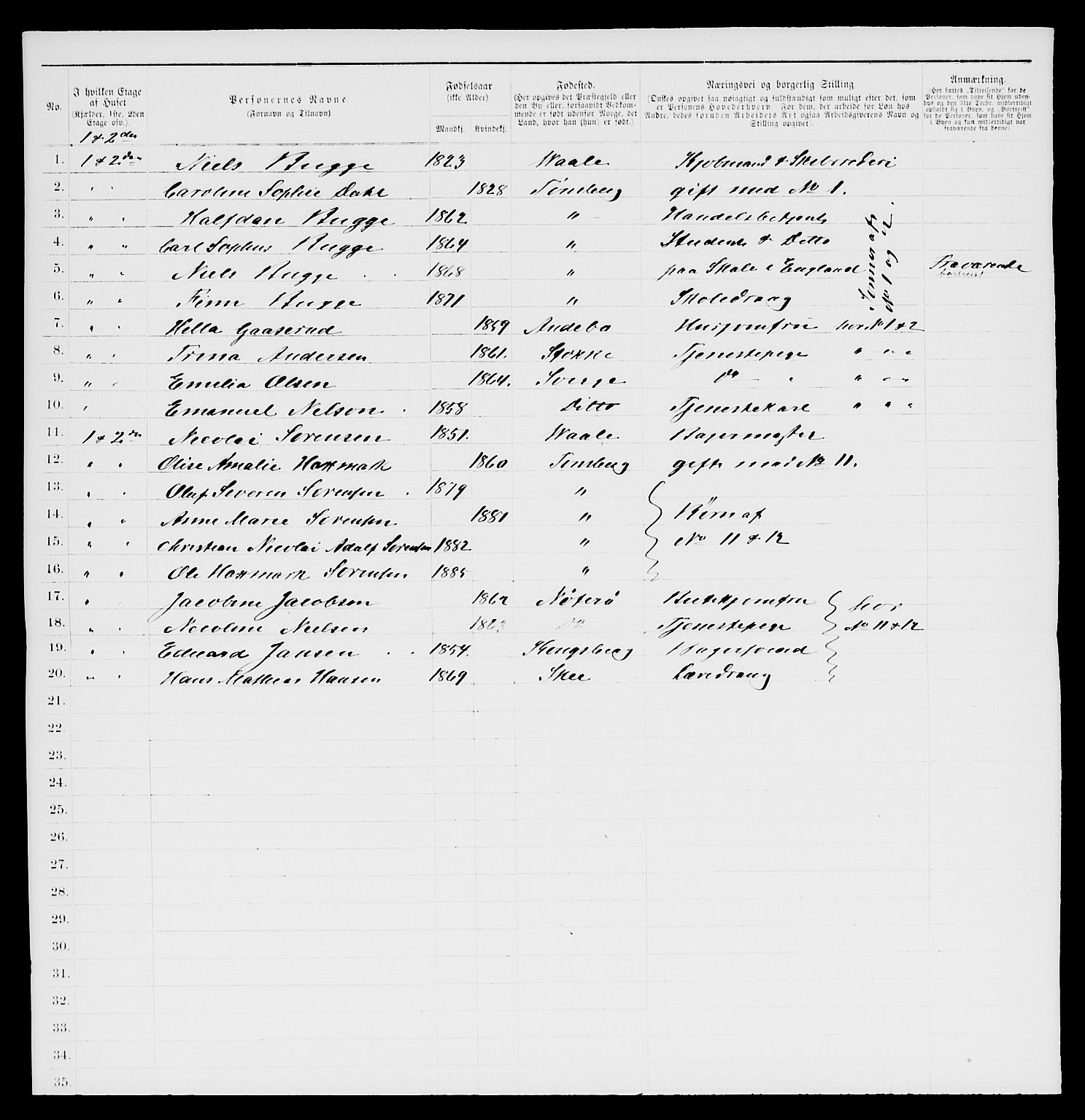 SAKO, 1885 census for 0705 Tønsberg, 1885, p. 60