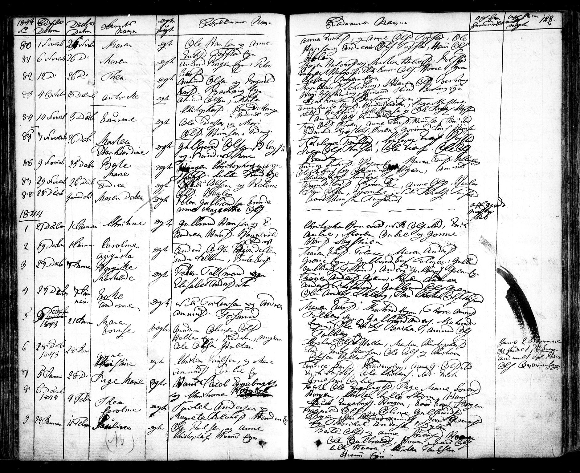 Nes prestekontor Kirkebøker, AV/SAO-A-10410/F/Fa/L0006: Parish register (official) no. I 6, 1833-1845, p. 128