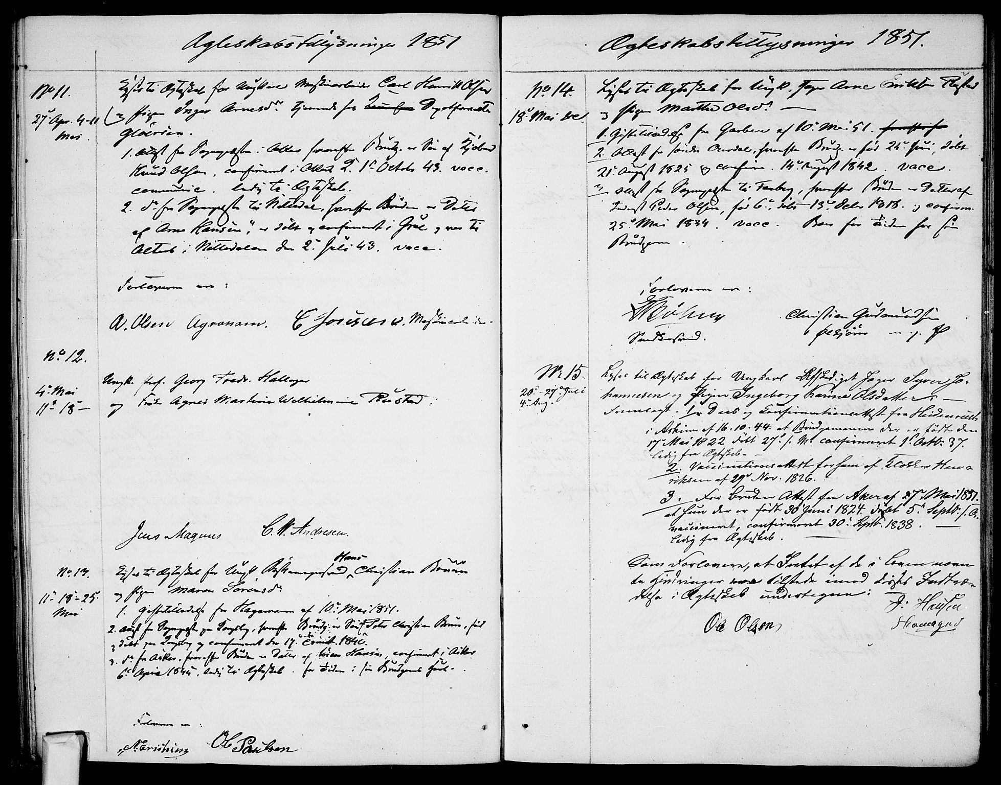 Garnisonsmenigheten Kirkebøker, AV/SAO-A-10846/H/Ha/L0005: Banns register no. I 5, 1844-1856