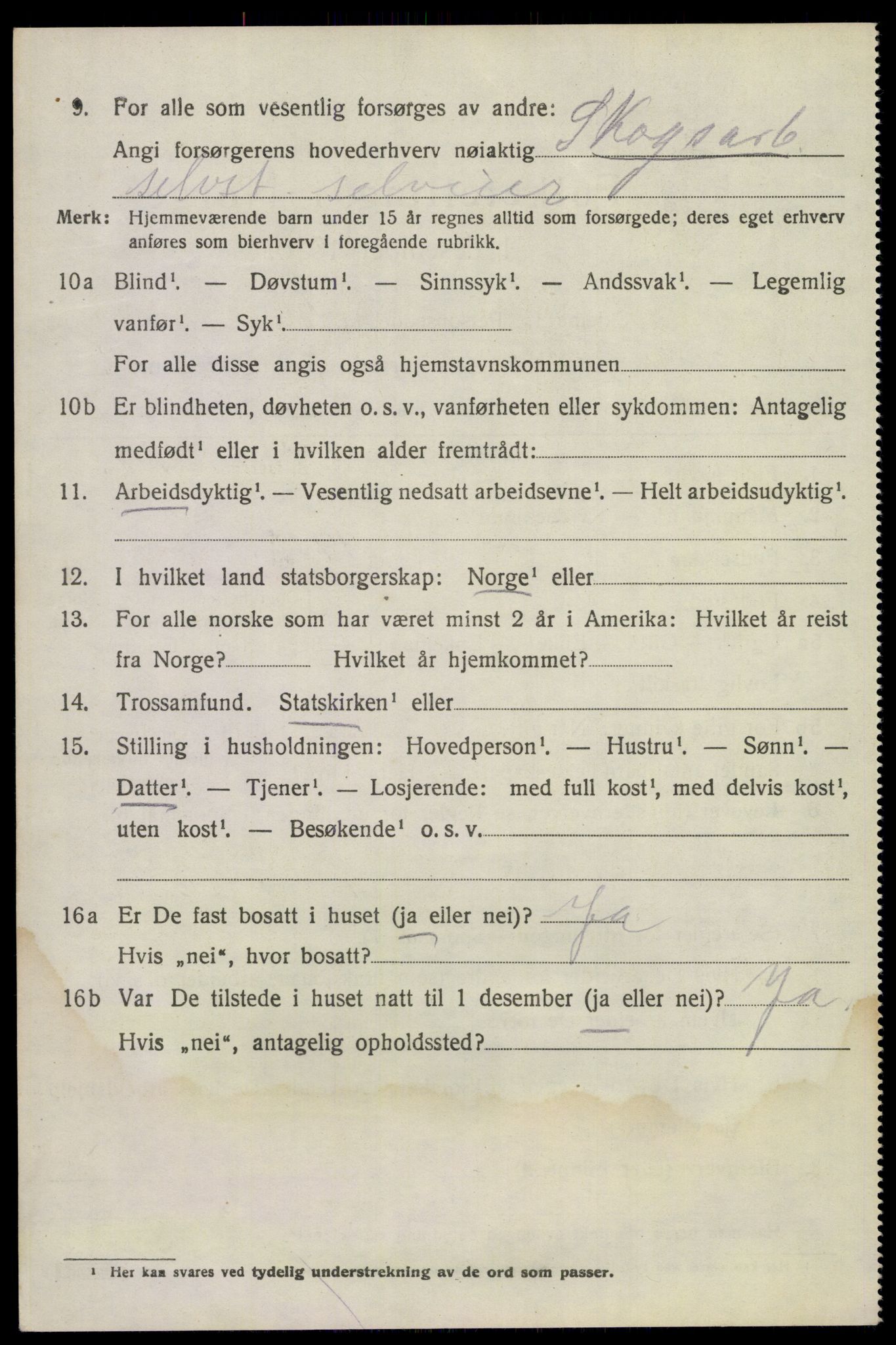 SAKO, 1920 census for Lunde, 1920, p. 4822