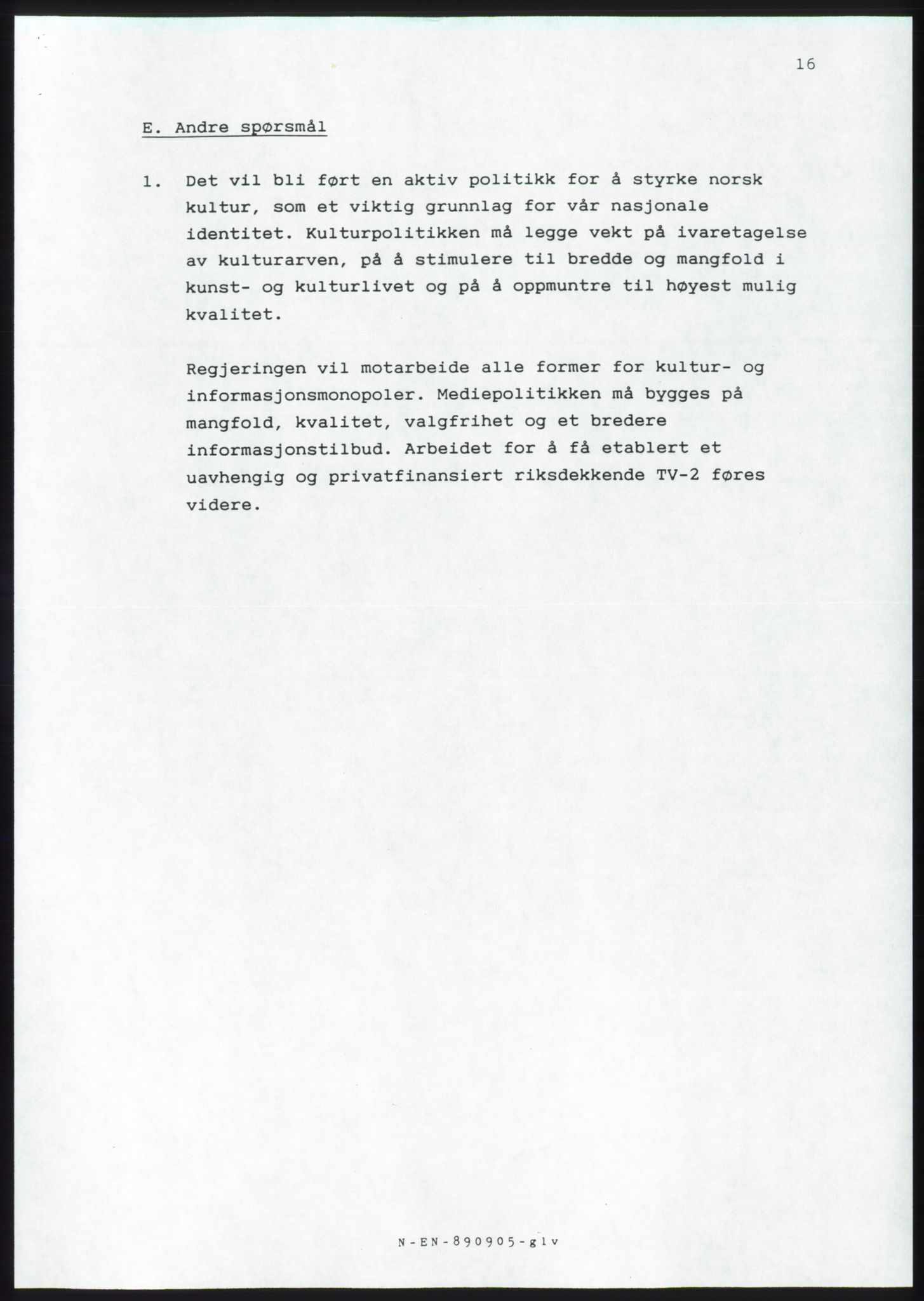 Forhandlingsmøtene 1989 mellom Høyre, KrF og Senterpartiet om dannelse av regjering, RA/PA-0697/A/L0001: Forhandlingsprotokoll med vedlegg, 1989, p. 17