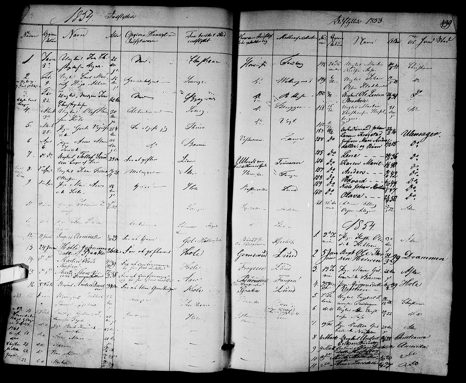 Norderhov kirkebøker, SAKO/A-237/F/Fa/L0011: Parish register (official) no. 11, 1847-1856, p. 439