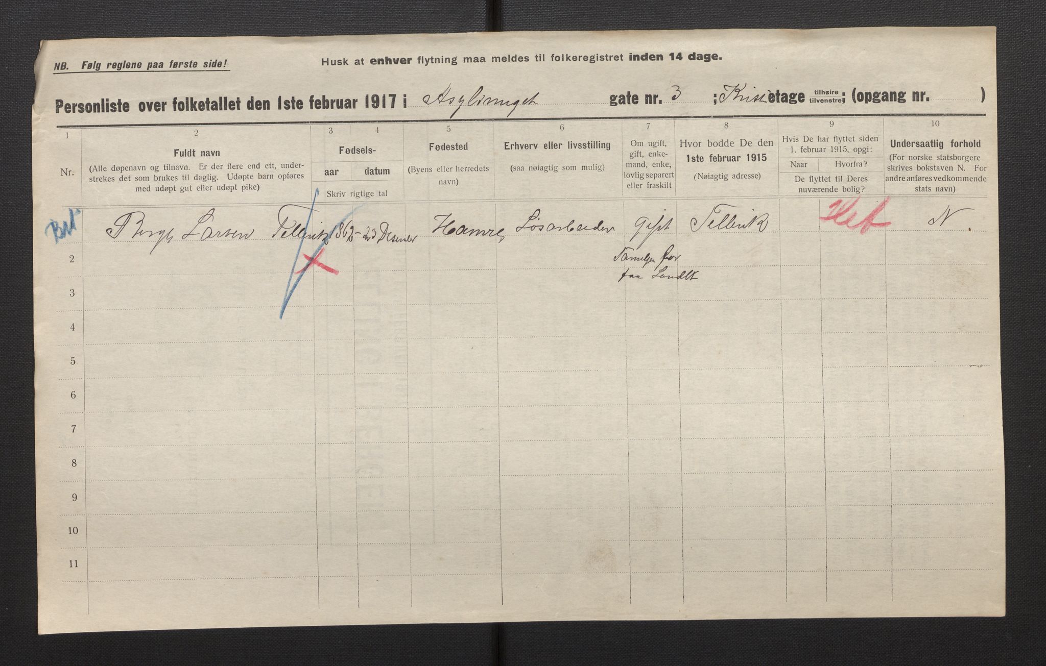 SAB, Municipal Census 1917 for Bergen, 1917, p. 1429