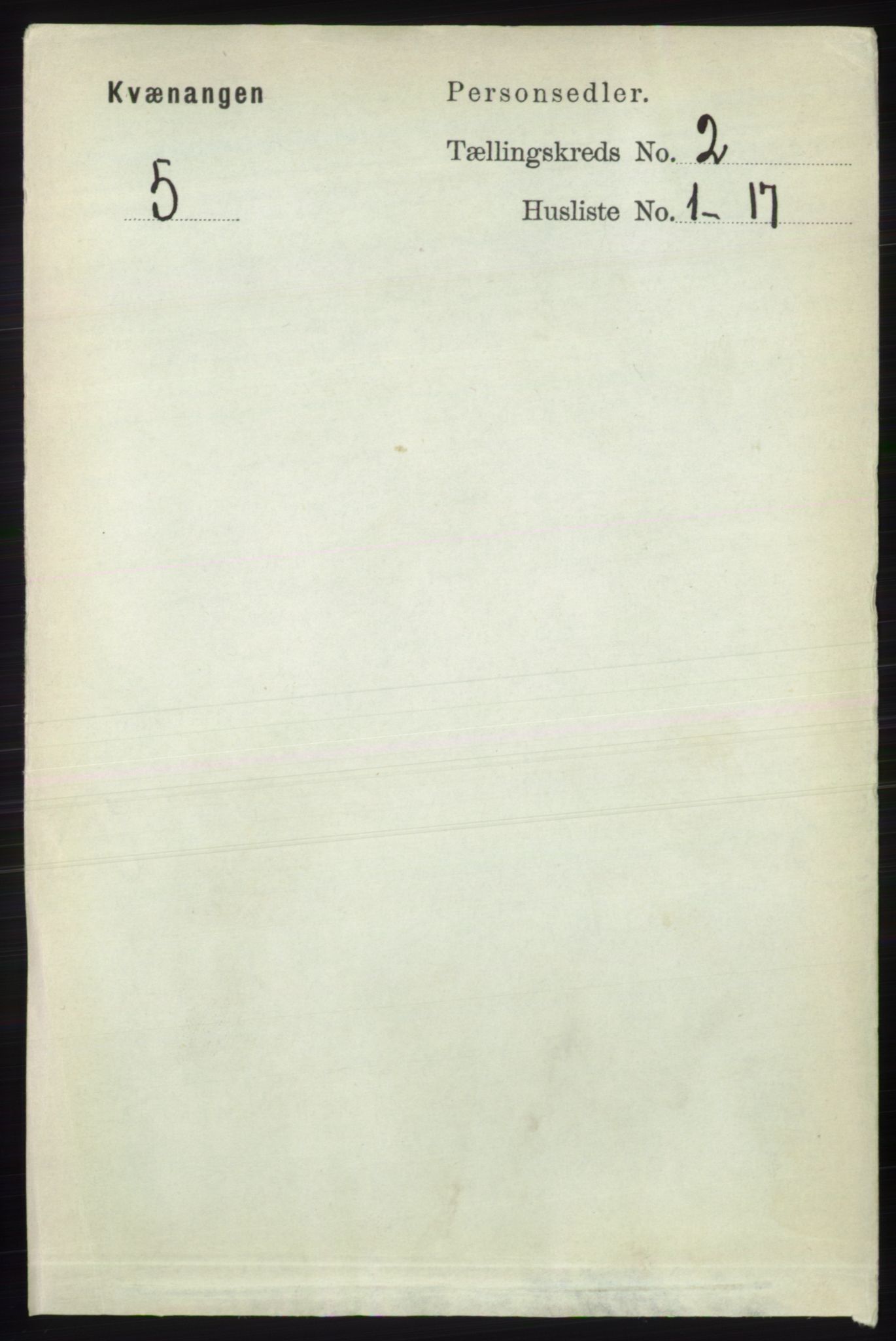 RA, 1891 census for 1943 Kvænangen, 1891, p. 411